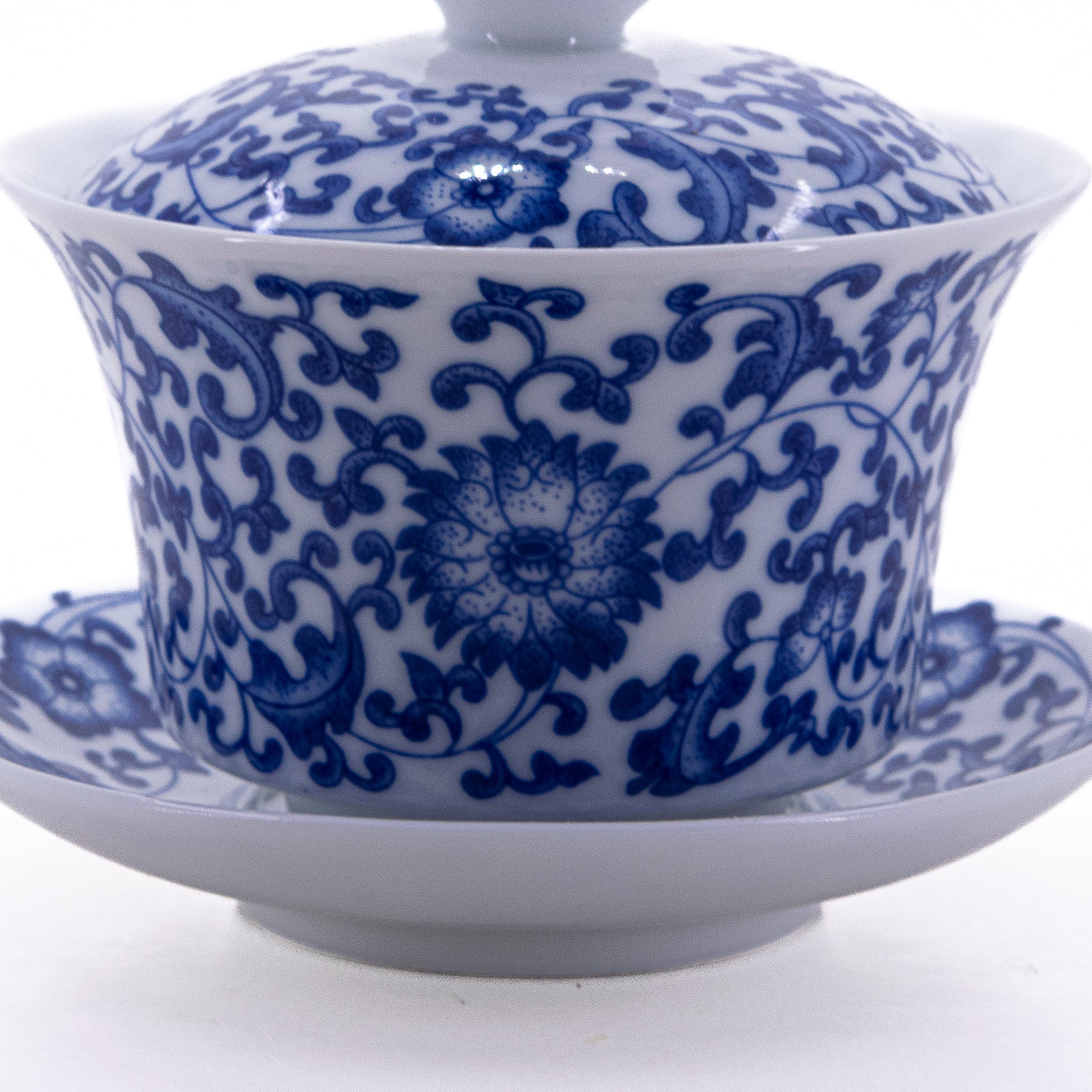 Blue and White Porcelain Chan Zhi Lian Design Gaiwan #10