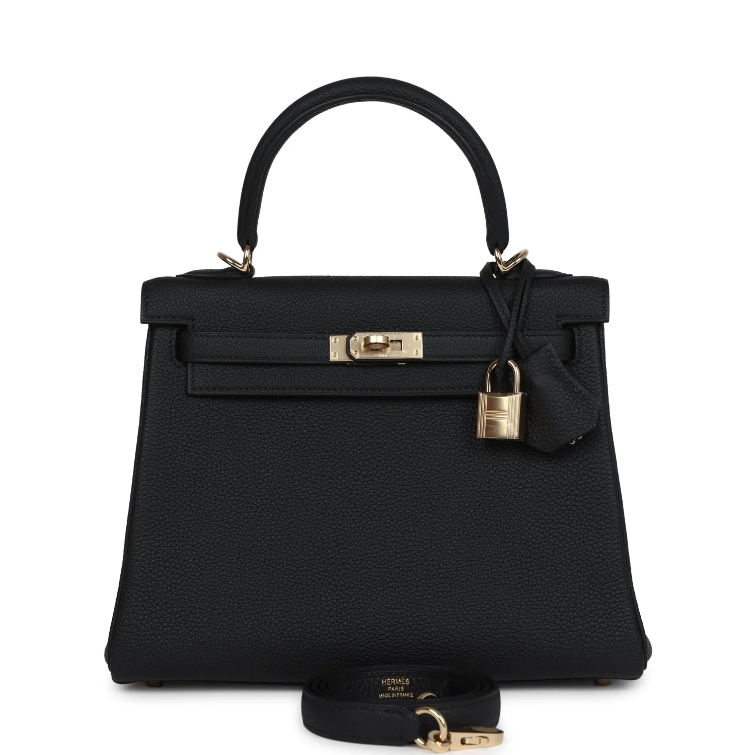 Hermes Kelly Retourne  Black Togo Permabrass Hardware