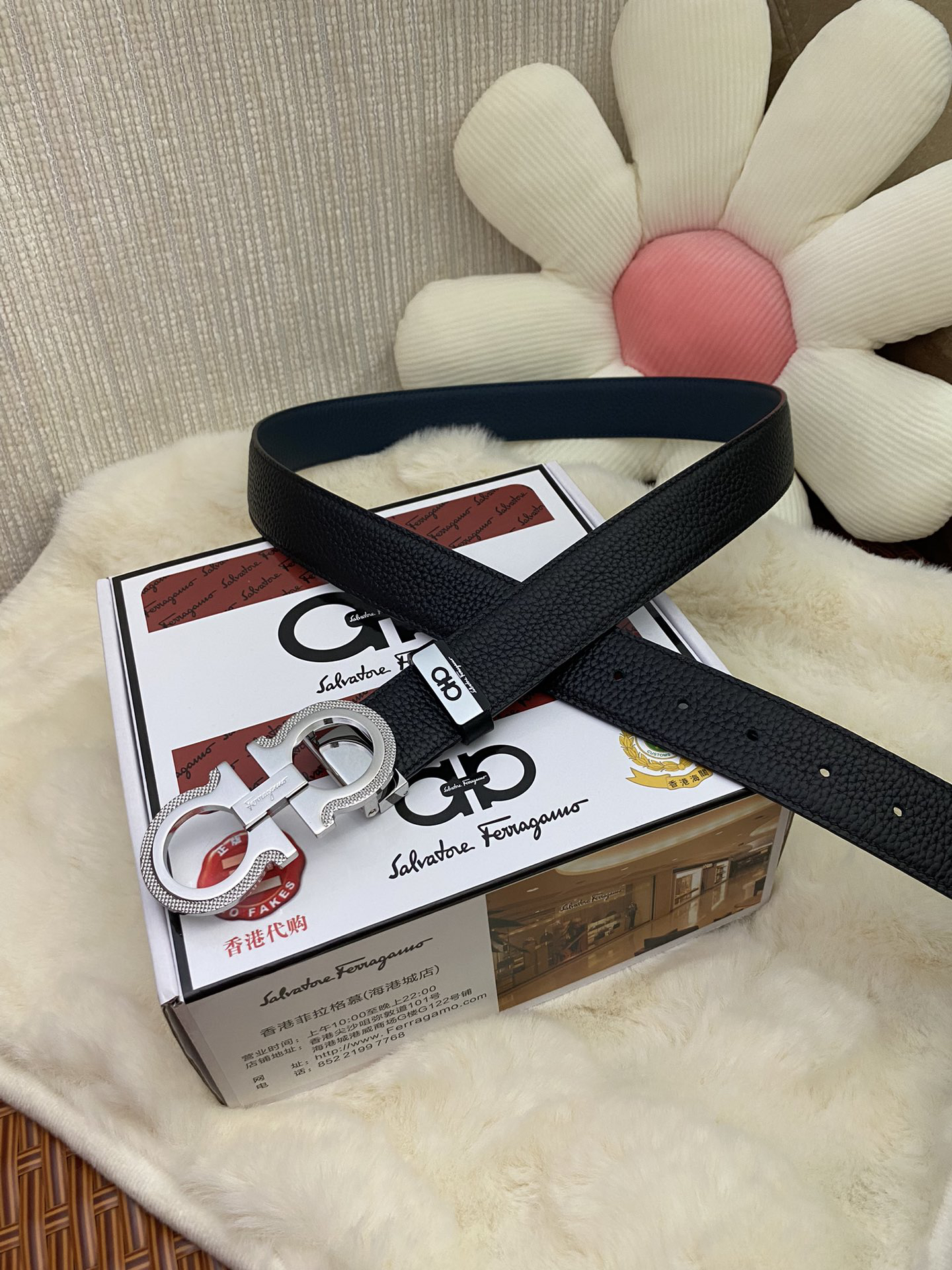 [TOP] Ferragamo Men's Belt 3.5cm - Black - 711 Luxury