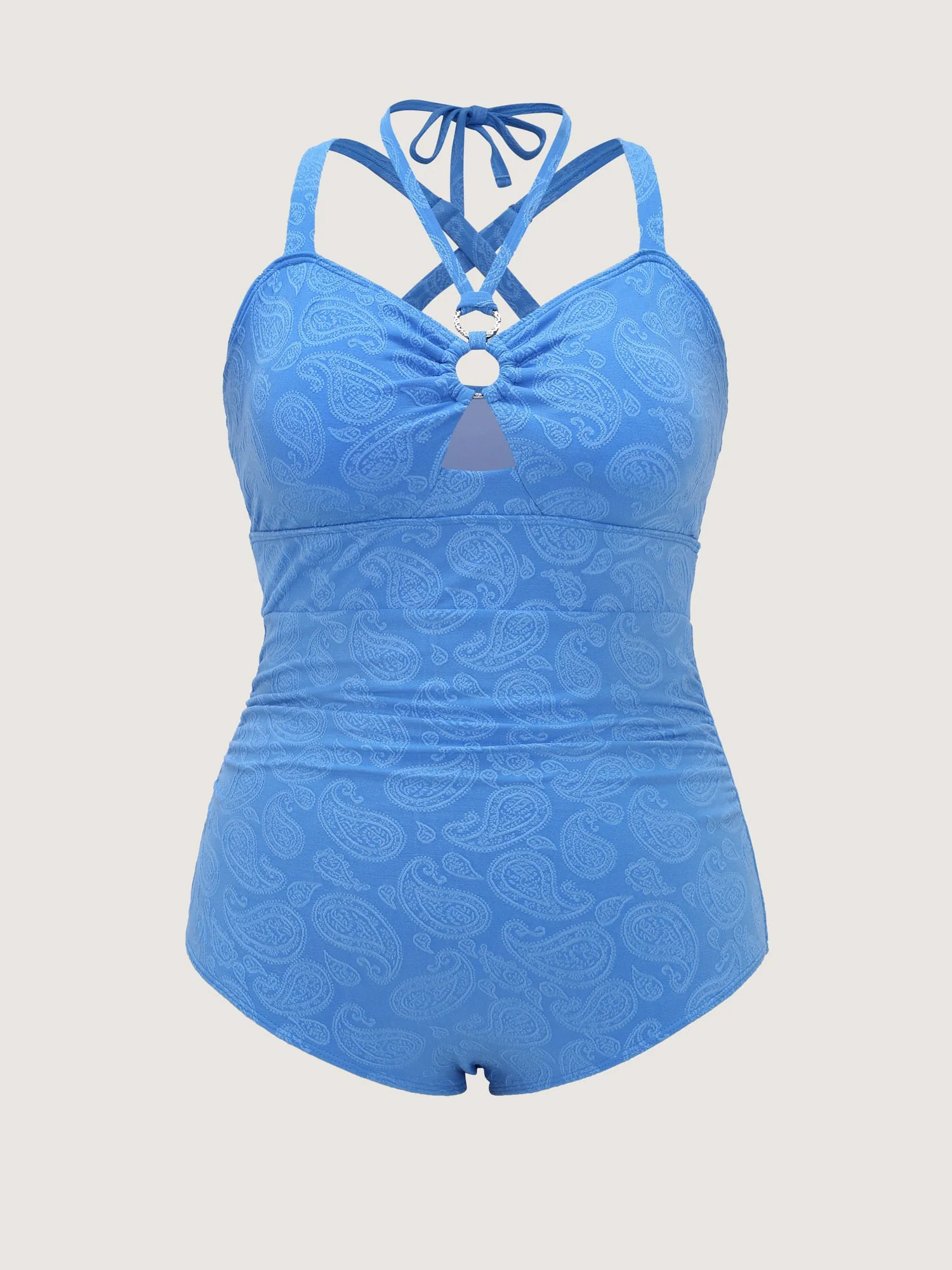 Paisley Print Keyhole Detail One-Piece Swimsuit