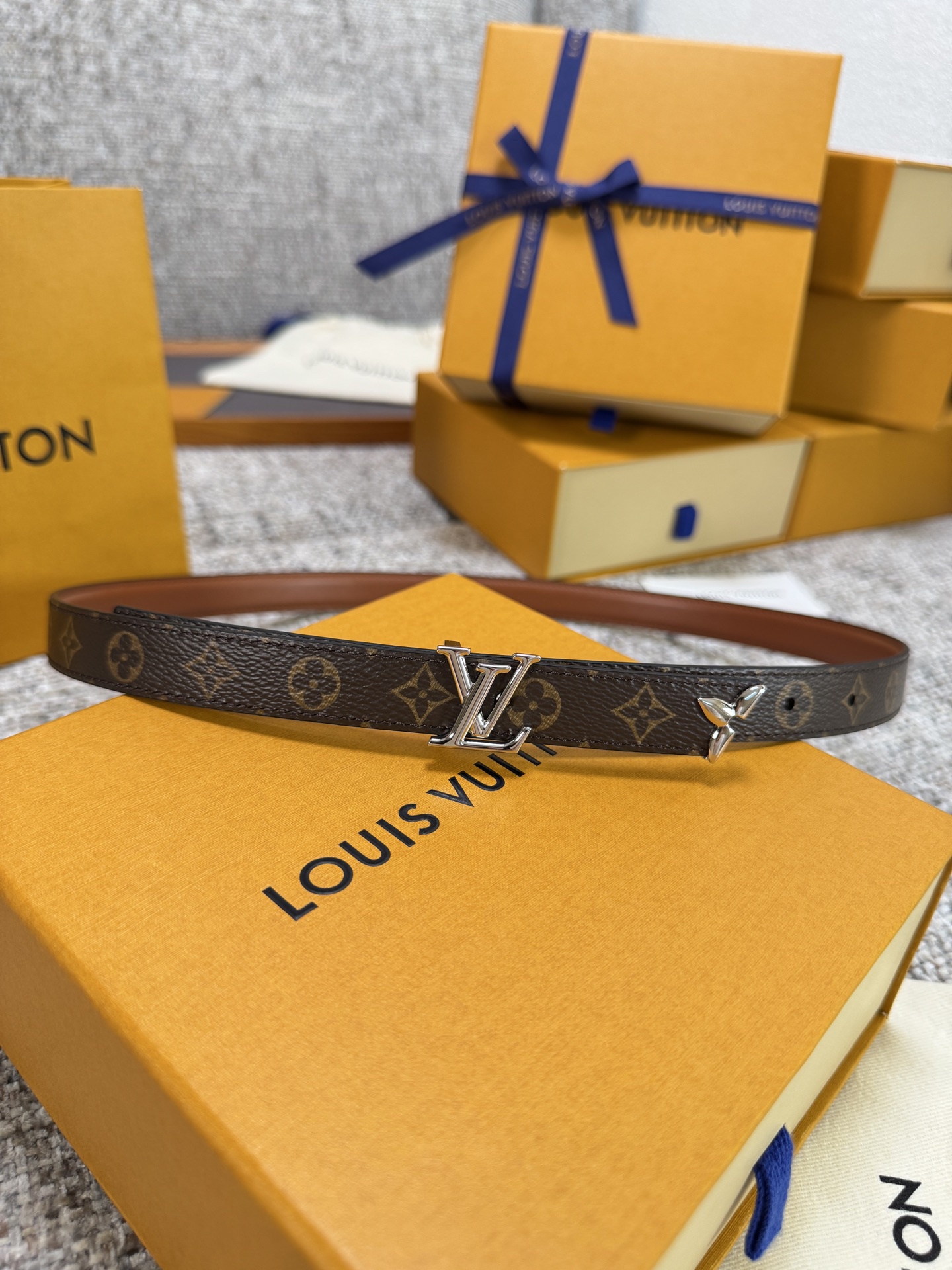[TOP] Louis Vuitton LV Belt 2 cm - Brown - 711 Luxury