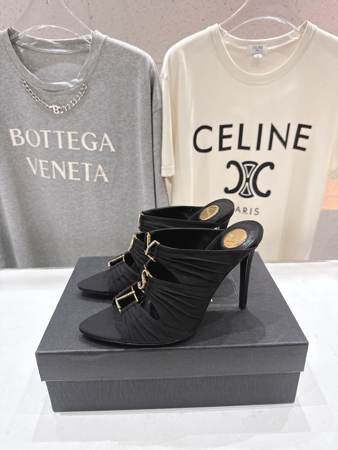 [TOP] Yves Saint Laurent YSL 10cm High Heel Slides - 3 Colours