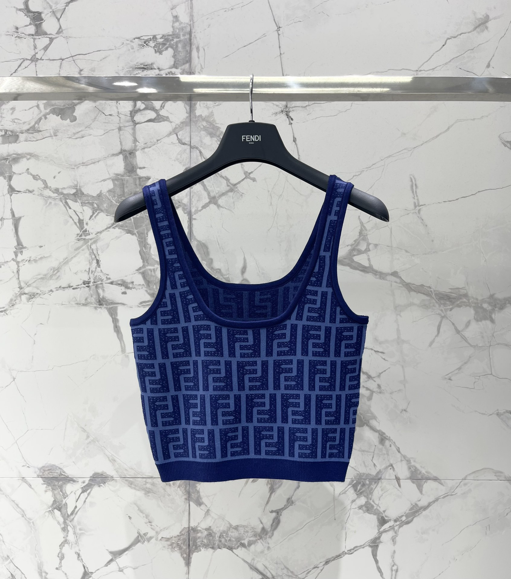 [TOP] FENDI FF Knit Vest - Blue - 711 Luxury