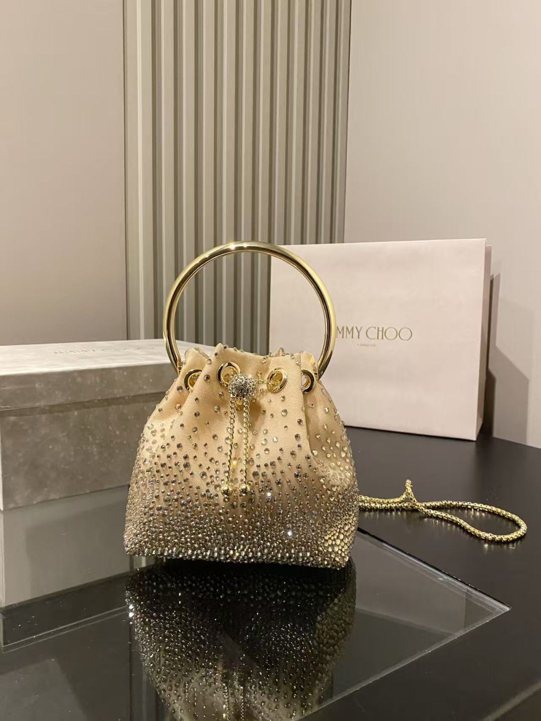 [TOP] JIMMY CHOO Bon Bon Bag 16x15x9.5cm - Beige - 711 Luxury