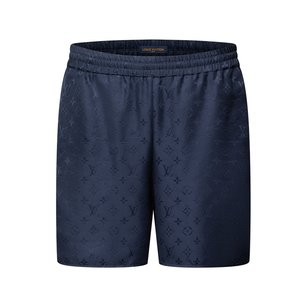LOUIS VUITTON Monogram Jacquard Silk Sporty Shorts #386023