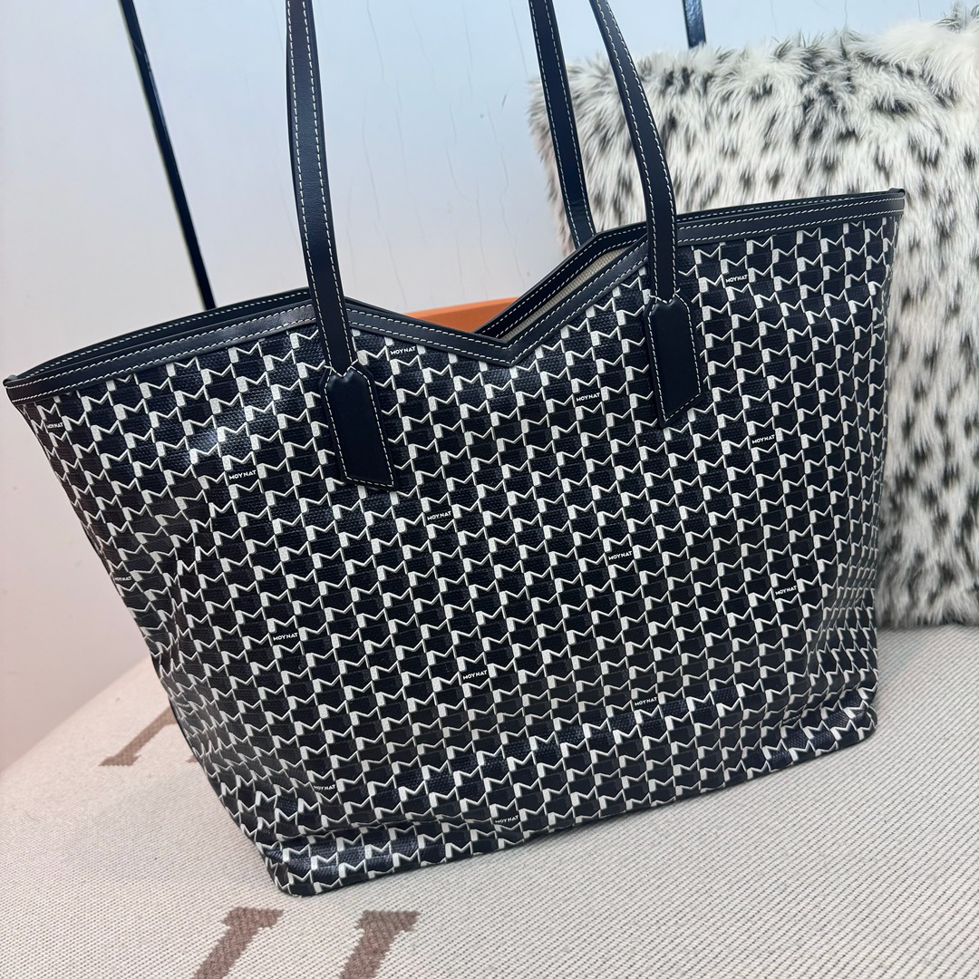 [TOP] MOYNAT M canvas Tote Bag 53x33x17cm - Black - 711 Luxury