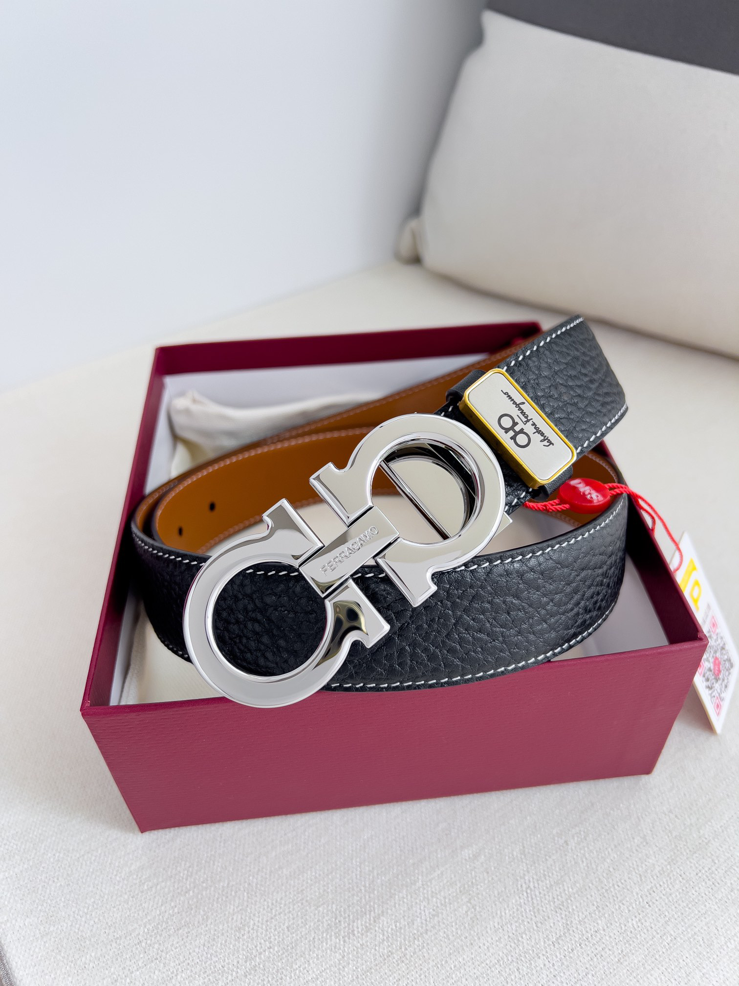 [TOP] Ferragamo Men's Belt 3.5cm - Black - 711 Luxury