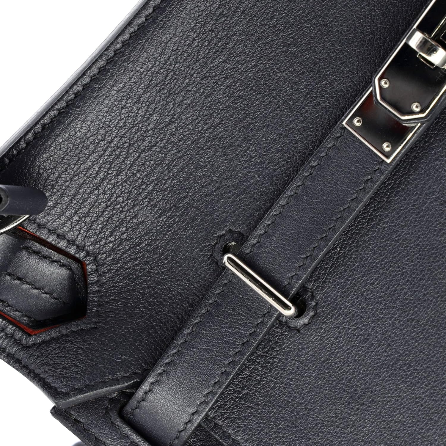 Hermès, Pre-Loved Verso Jypsiere Bag Swift 28, Verso - Bleu Nuit/Orange Poppy