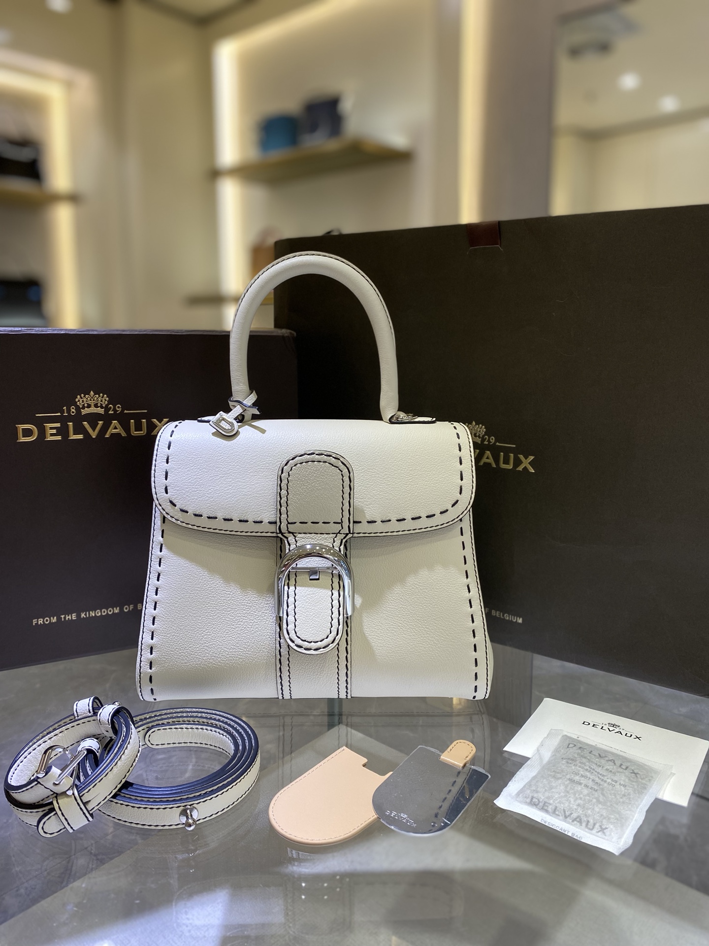 [TOP] Delvaux Brillant Bag Calfskin 24*12*19cm - White - 711 Luxury
