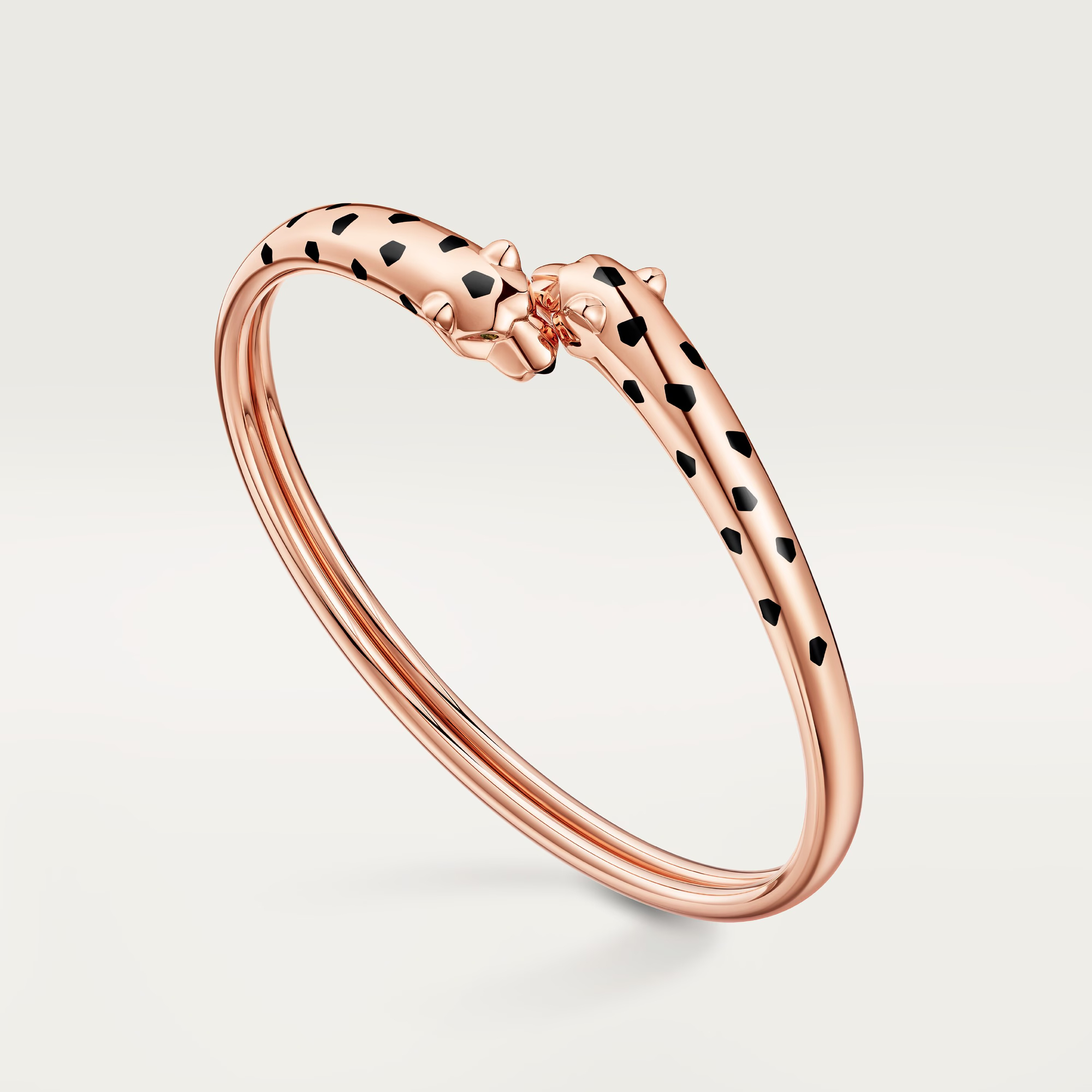 Carty Panther Motif Bracelet, Rose Gold, Double Panther Head，Small