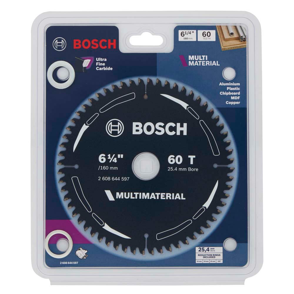 BOSCH 160mm 60T TCT Circular Saw Blade for Multi-Purpose Cutting - MULTIMATERIAL
