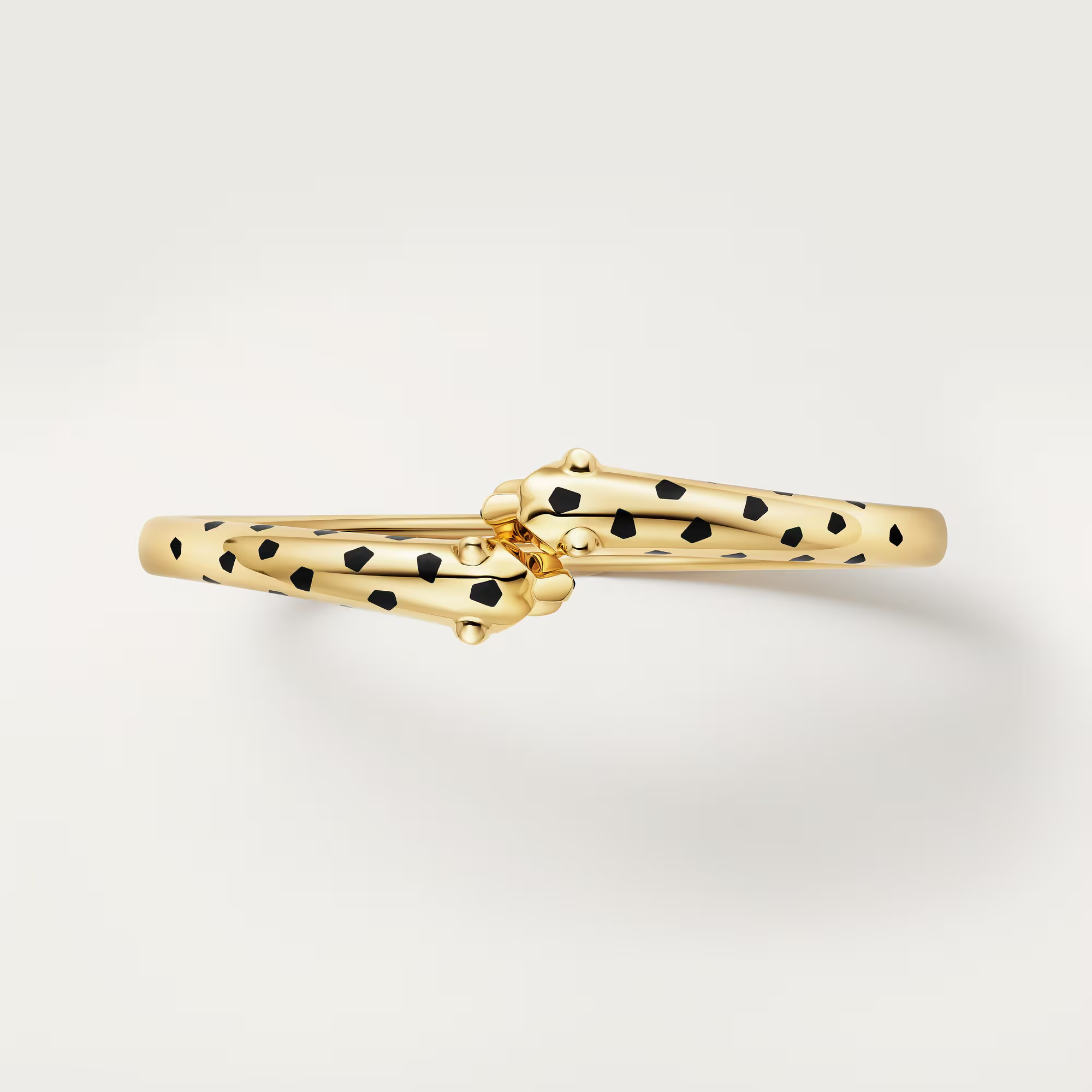 Carty Panther Motif Bracelet, Yellow Gold, Double Panther Head，Small