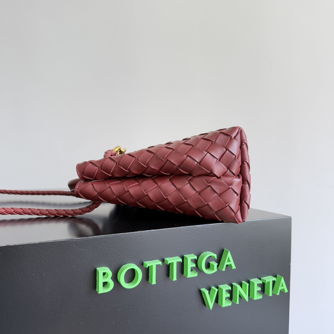 [TOP] Bottega Veneta BV Andiamo Bag Lambskin 25x22x10.5cm - Dark Red - 711 Luxury