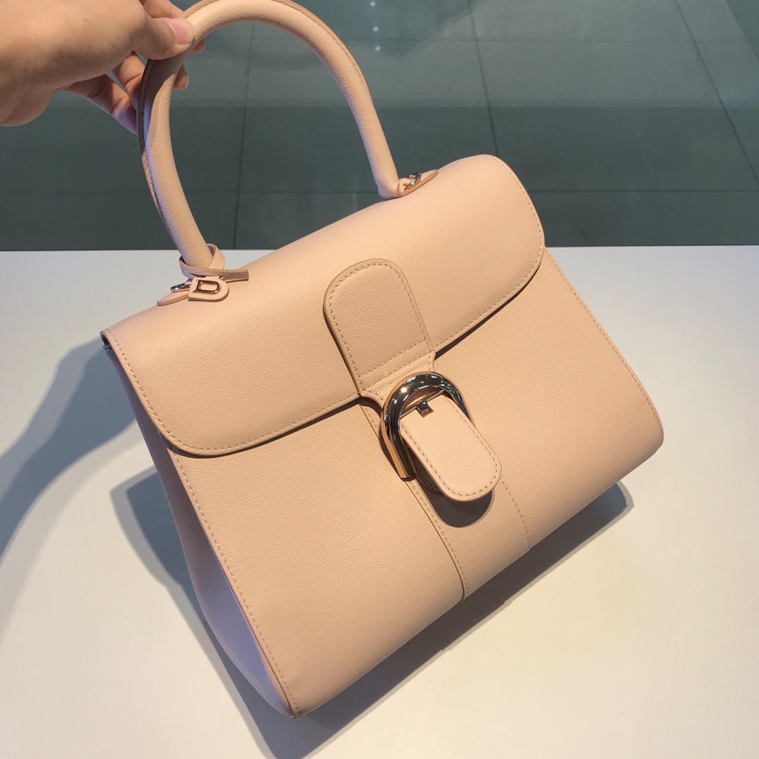 [TOP] Delvaux Brillant Bag Togo Leather 28*13.5*22.5cm - Pink - 711 Luxury