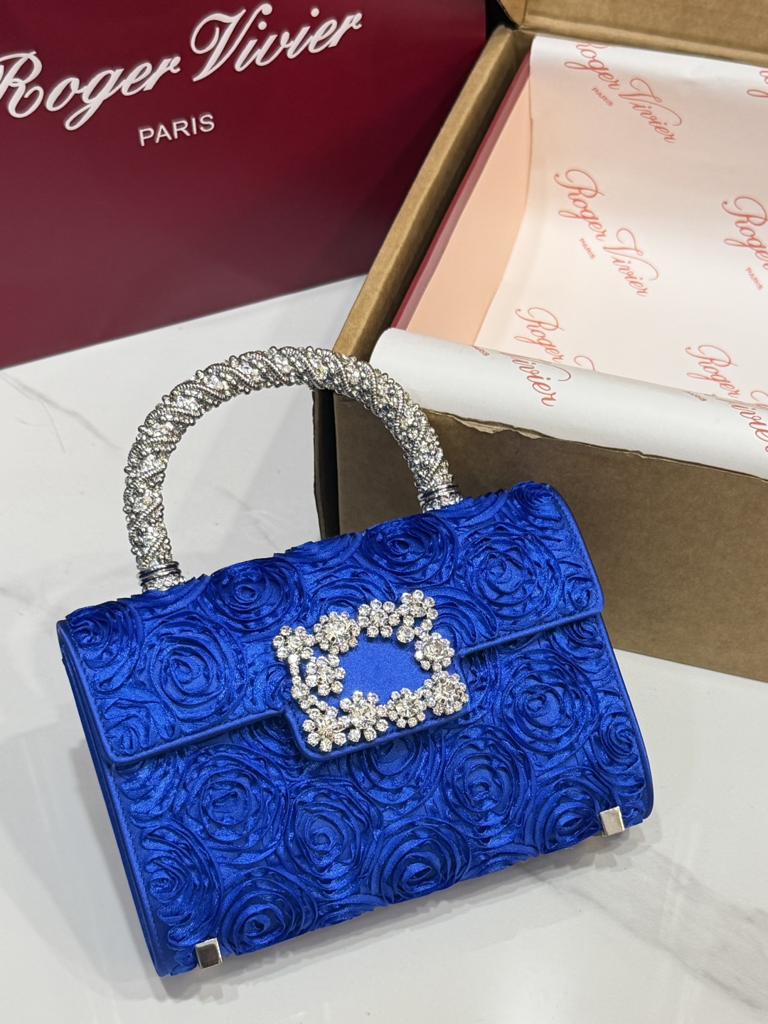 [TOP] ROGER VIVIER Diamond Bag 19-4-13 CM - Blue - 711 Luxury