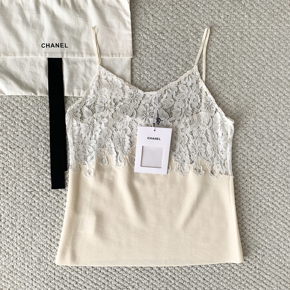 Chanel white Accessory Chanel White Lace Camisole #395881 | Nigo Office