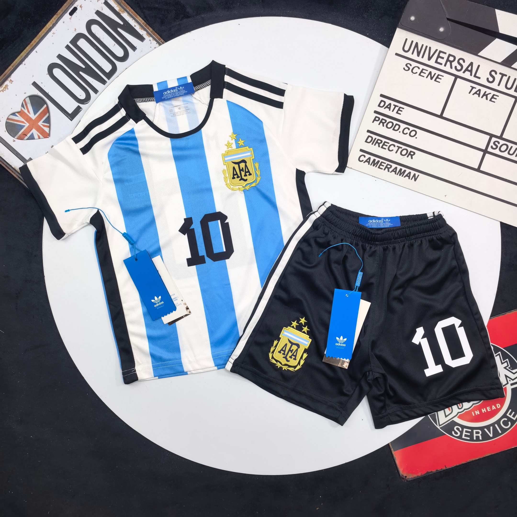 Adidas Kids Argentina National Team Home Football Kit For Boys Girls Messi No.10 Jersey & Shorts Full Original Tags Sizes 100-170