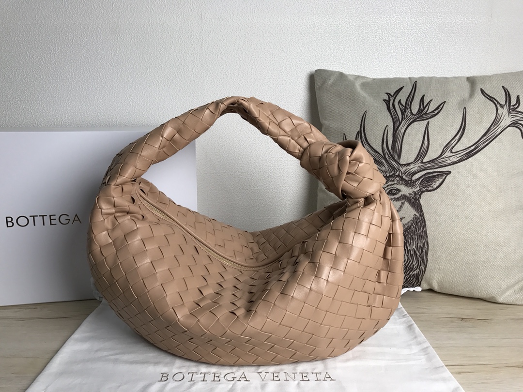 [TOP] Bottega Veneta BV Lambskin Jodie Hobo Bag 48x40x16cm - Apricot - 711 Luxury