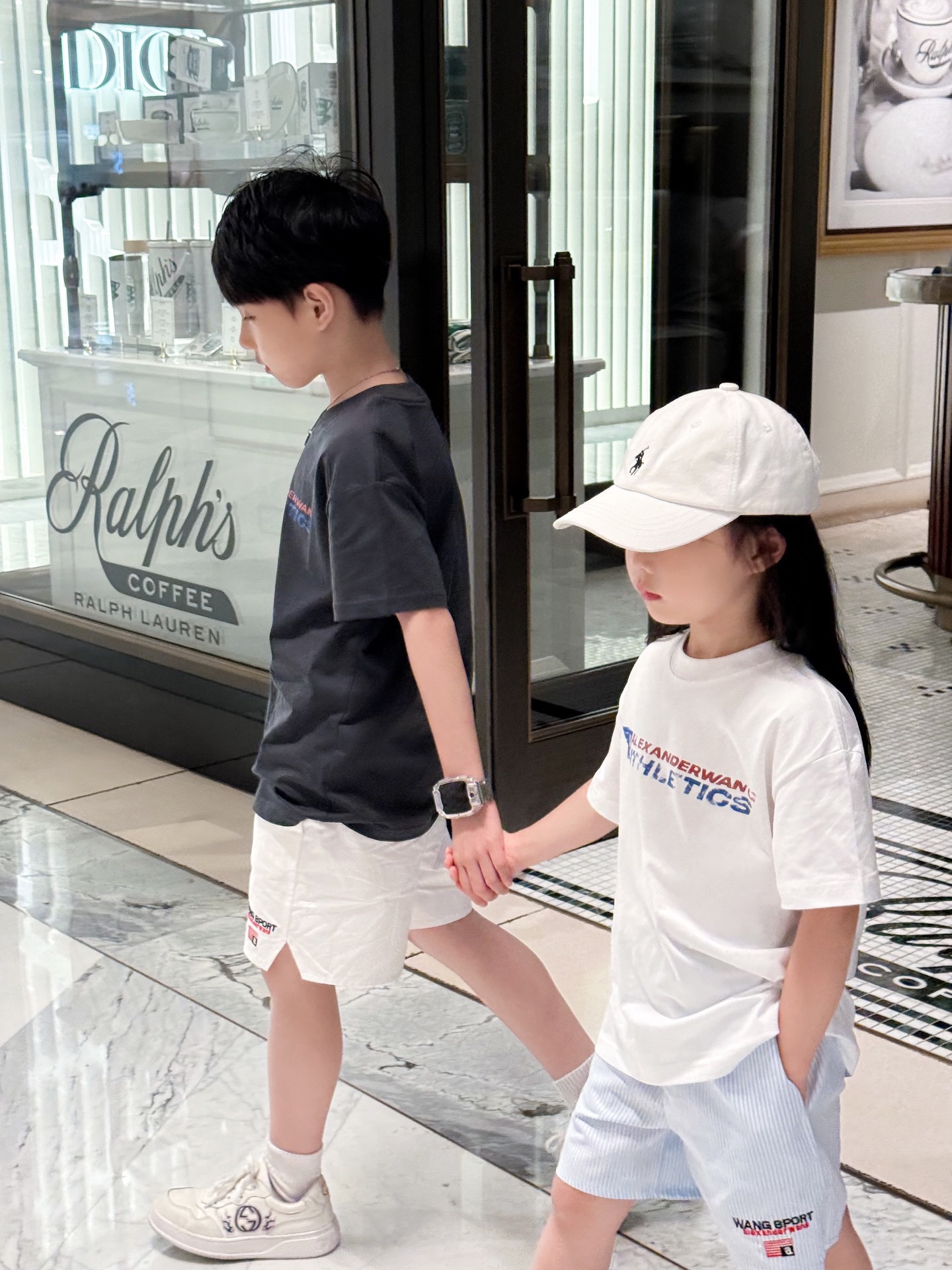ALEXANDER WANG Unisex Kids 2-Piece Printed Tee & Woven Shorts Summer Matching Set Boys Girls Sizes 100-150