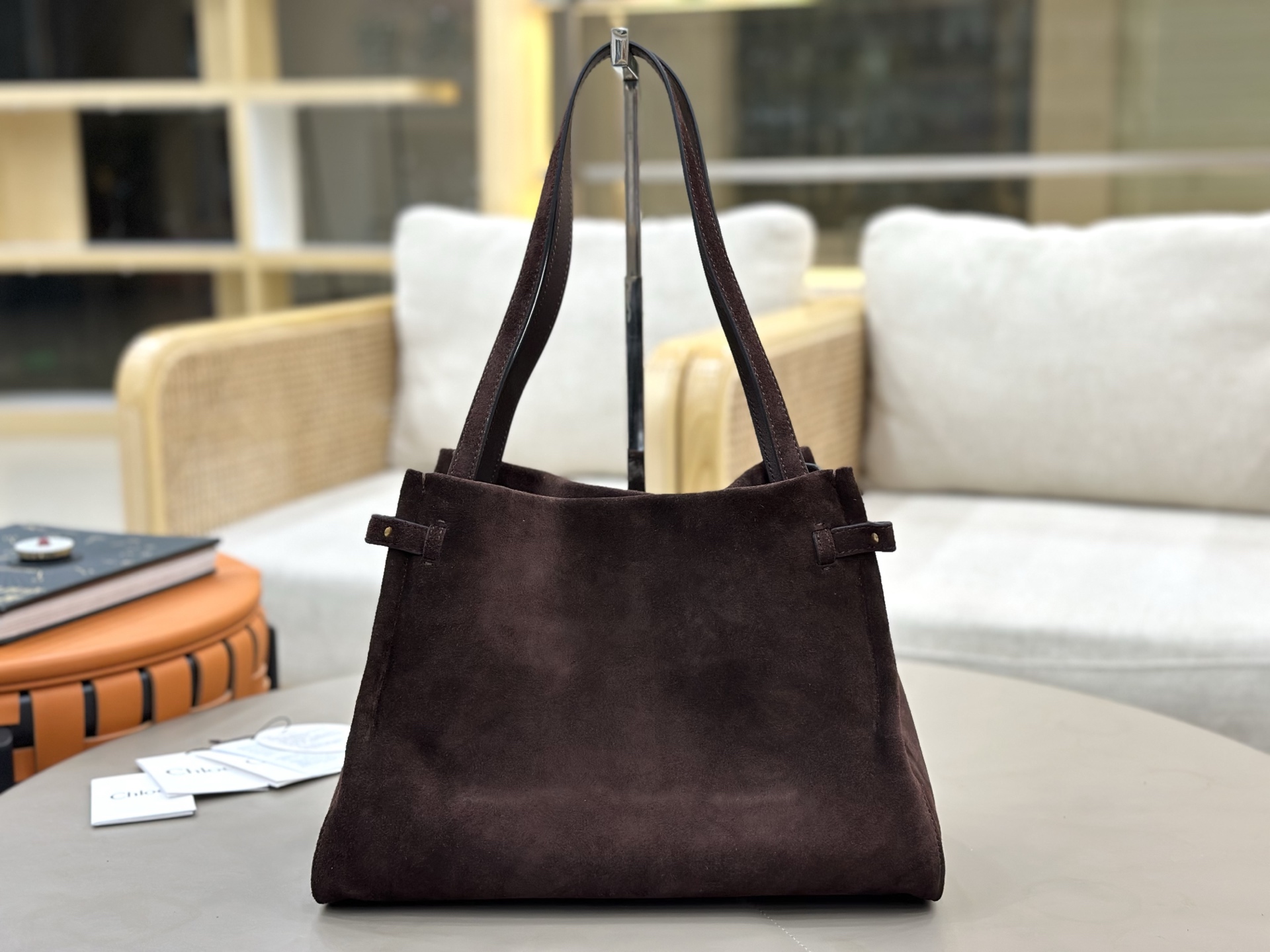 [TOP] Chloe Charms Hobo Bag Suede Leather 34x25x17cm - Chocolate - 711 Luxury