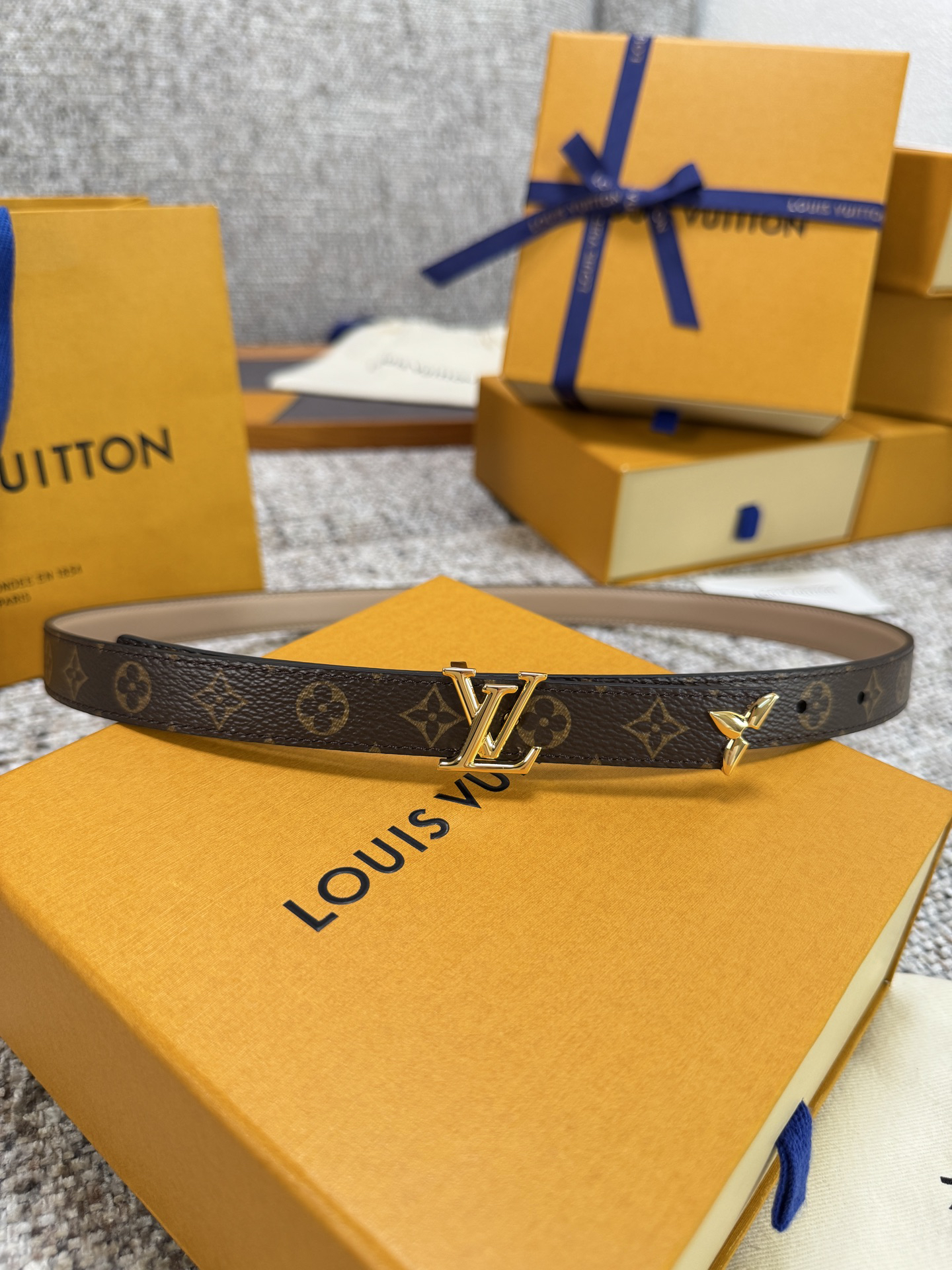 [TOP] Louis Vuitton LV Belt 2 cm - Brown - 711 Luxury