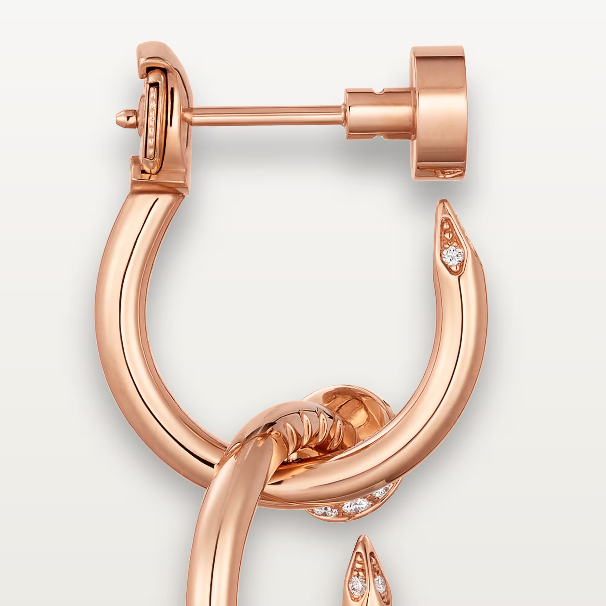 Carty Nails Infinity Wrap Earrings,Rose Gold, Double,Moissanite