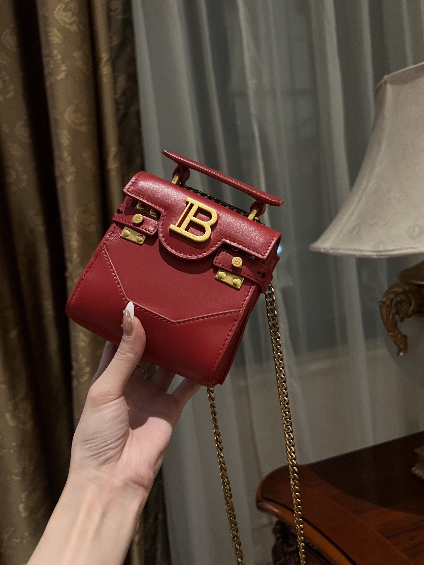 [TOP] BALMAIN Cowhide Mini Bag - Red - 711 Luxury
