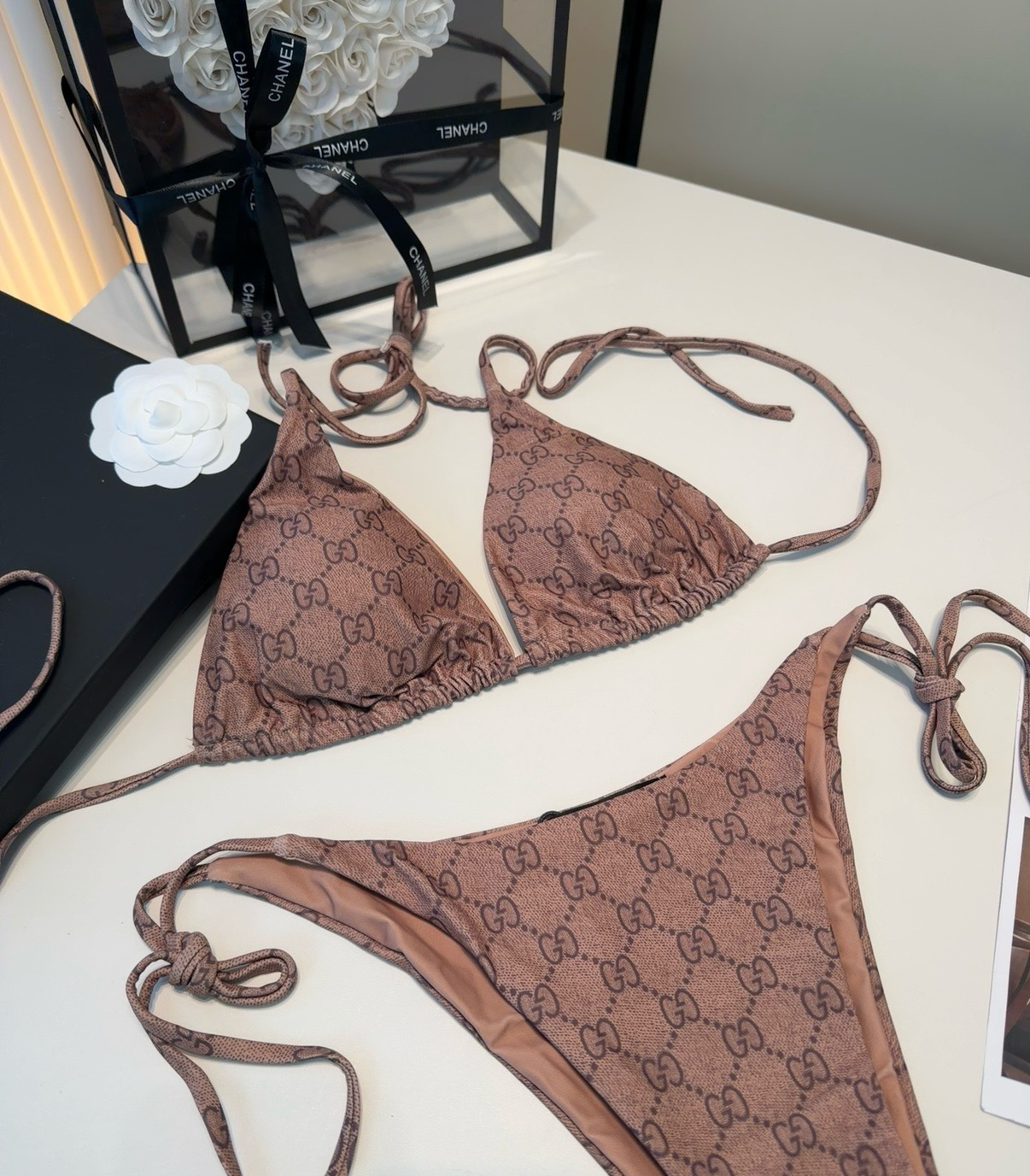 [TOP] GUCCI Bikini Swimsuit - Brown - 711 Luxury