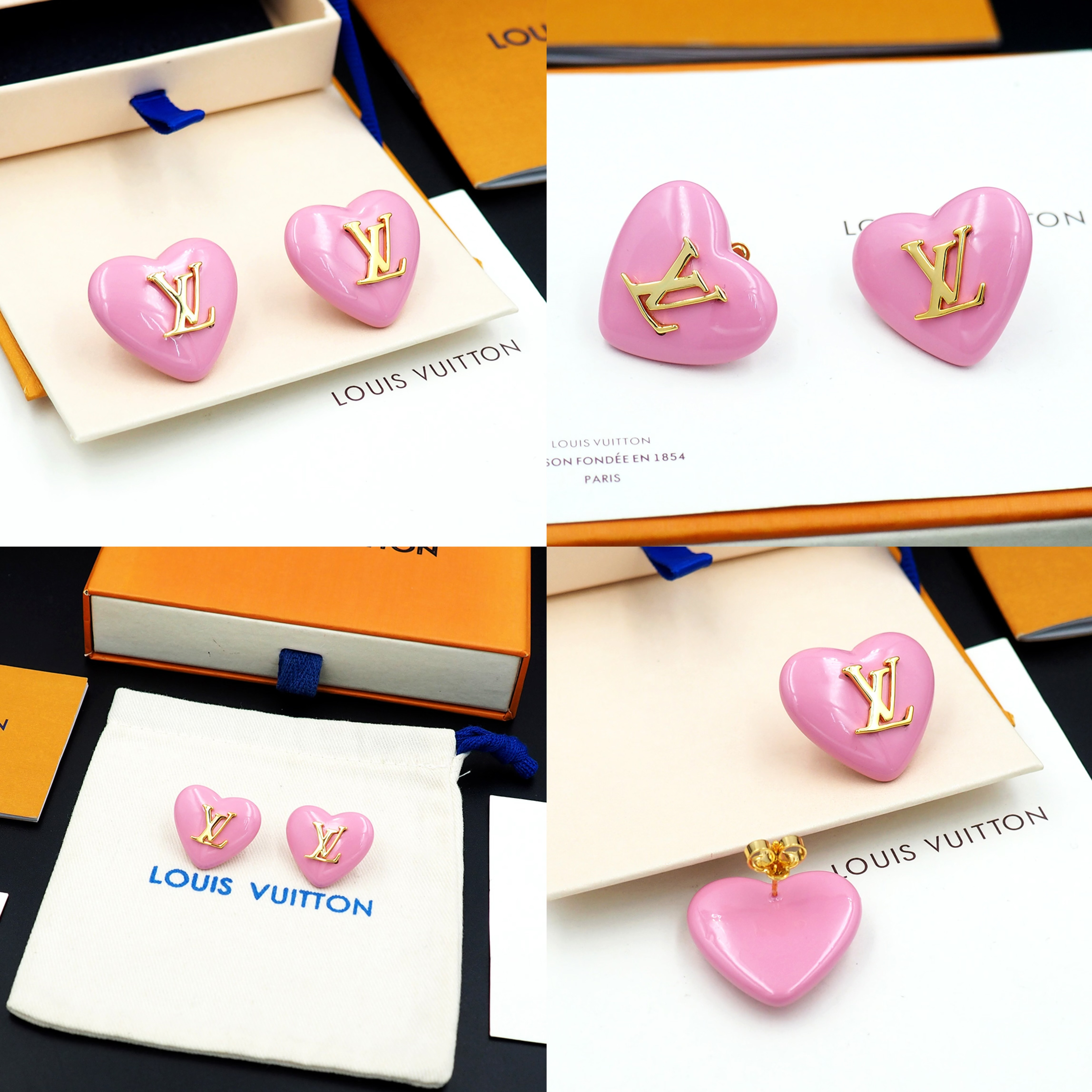 [TOP] Louis Vuitton LV Earrings - Pink - 711 Luxury