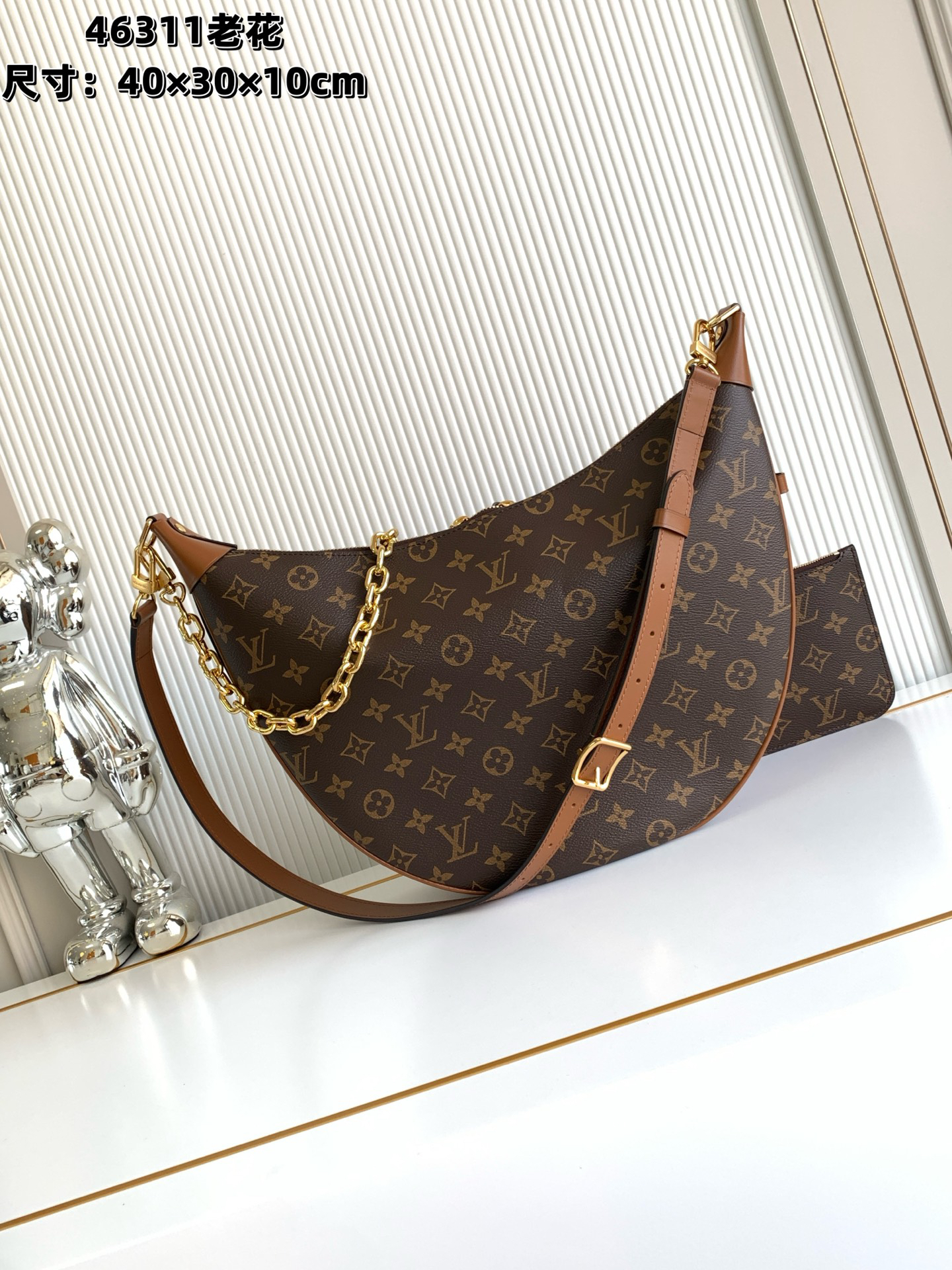 [TOP] Louis Vuitton LV  Loop Hobo Handbag Monogram 38 x26 x10 cm - Brown