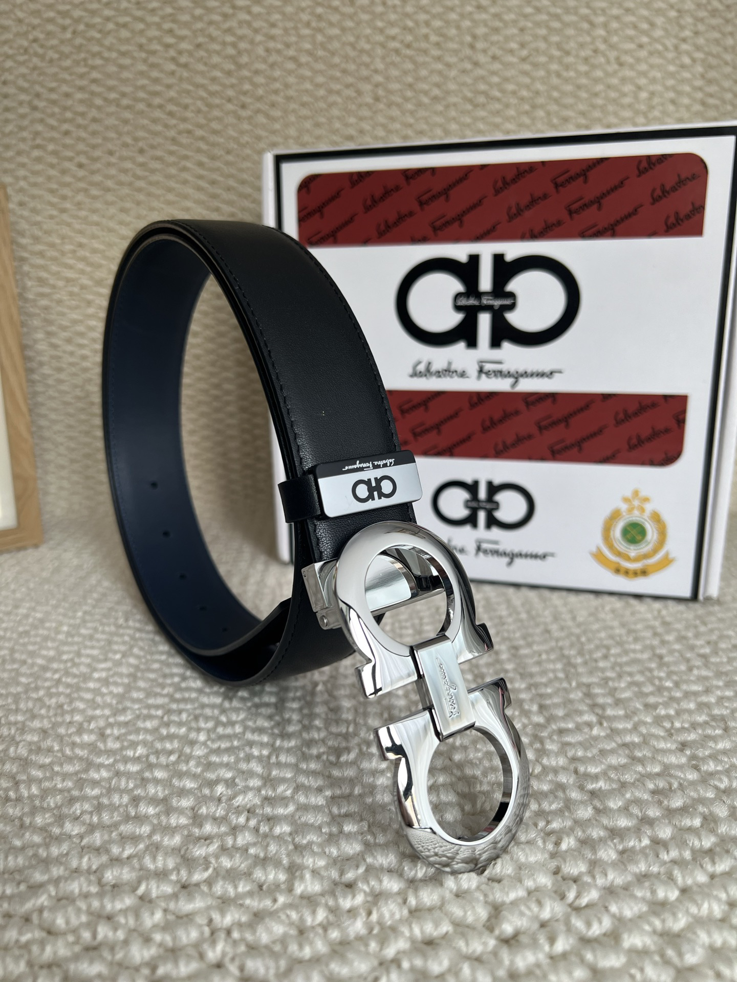 [TOP] Ferragamo Men's Belt 3.5cm - Black - 711 Luxury