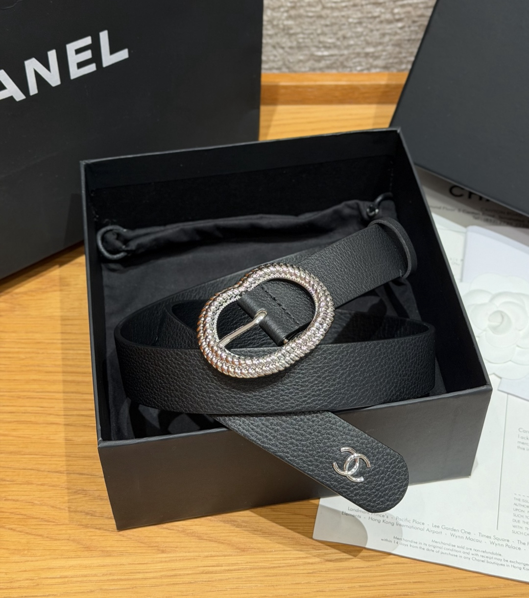 [TOP] CHANEL Cowhide Belt 3 cm - Black - 711 Luxury