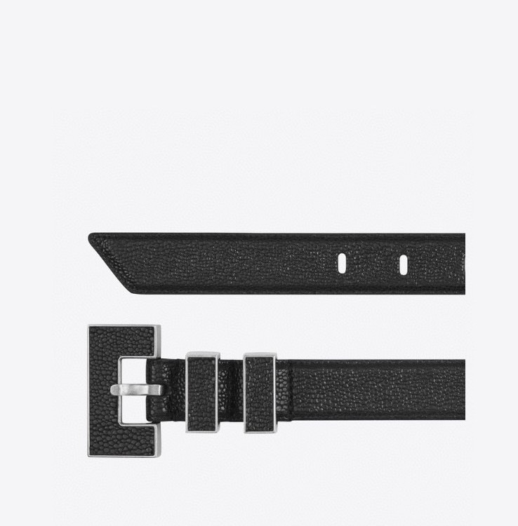 [TOP] Yves Saint Laurent YSL Belt Calfskin 2.5cm - Black - 711 Luxury