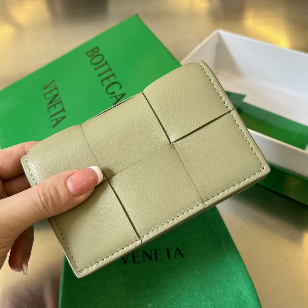 [TOP] Bottega Veneta BV Folding Slim Business Card Holder 12.5x7.5 cm - Green - 711 Luxury