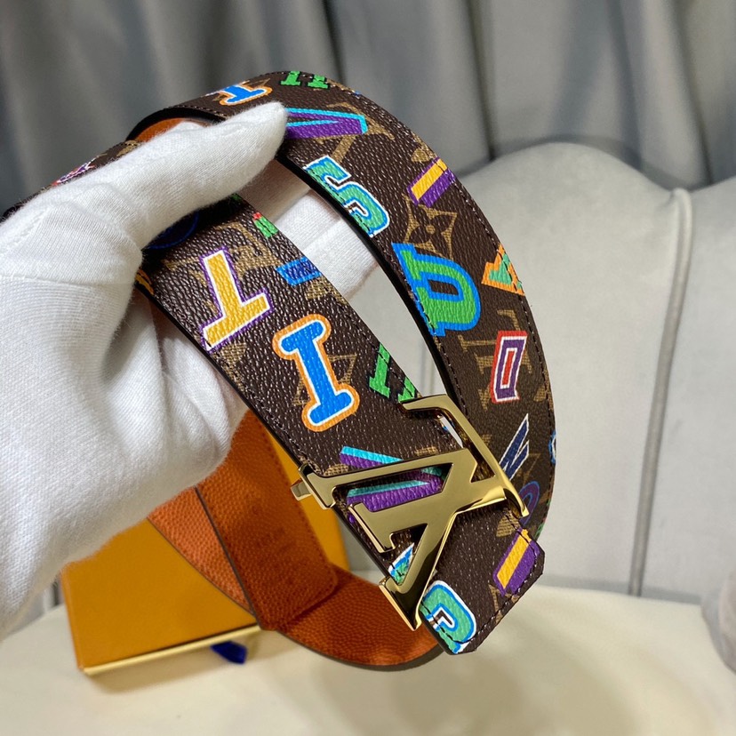 [TOP] Louis Vuitton LV Men's Calfskin Belt 4 cm - Brown - 711 Luxury