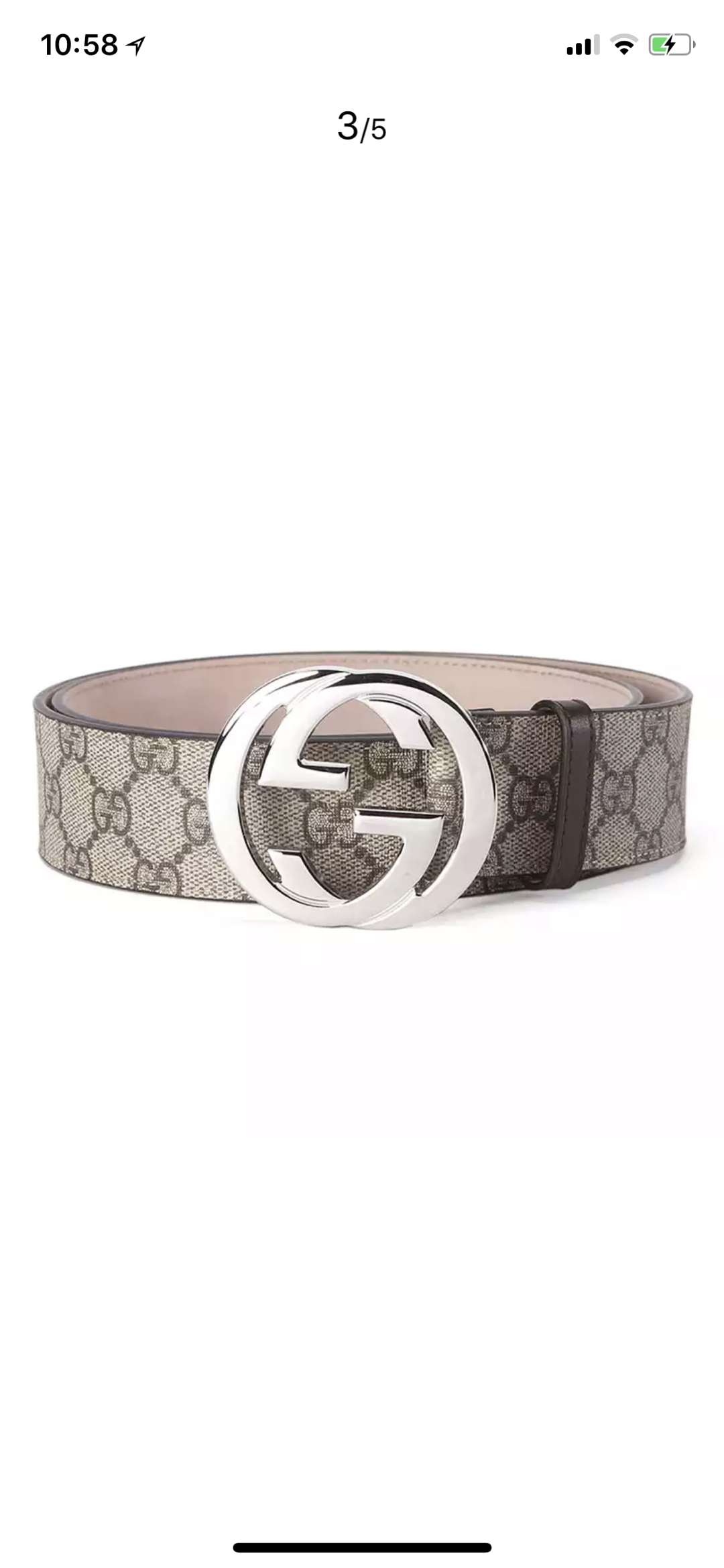 [TOP] GUCCI Men's GG Belt - Beige - 711 Luxury