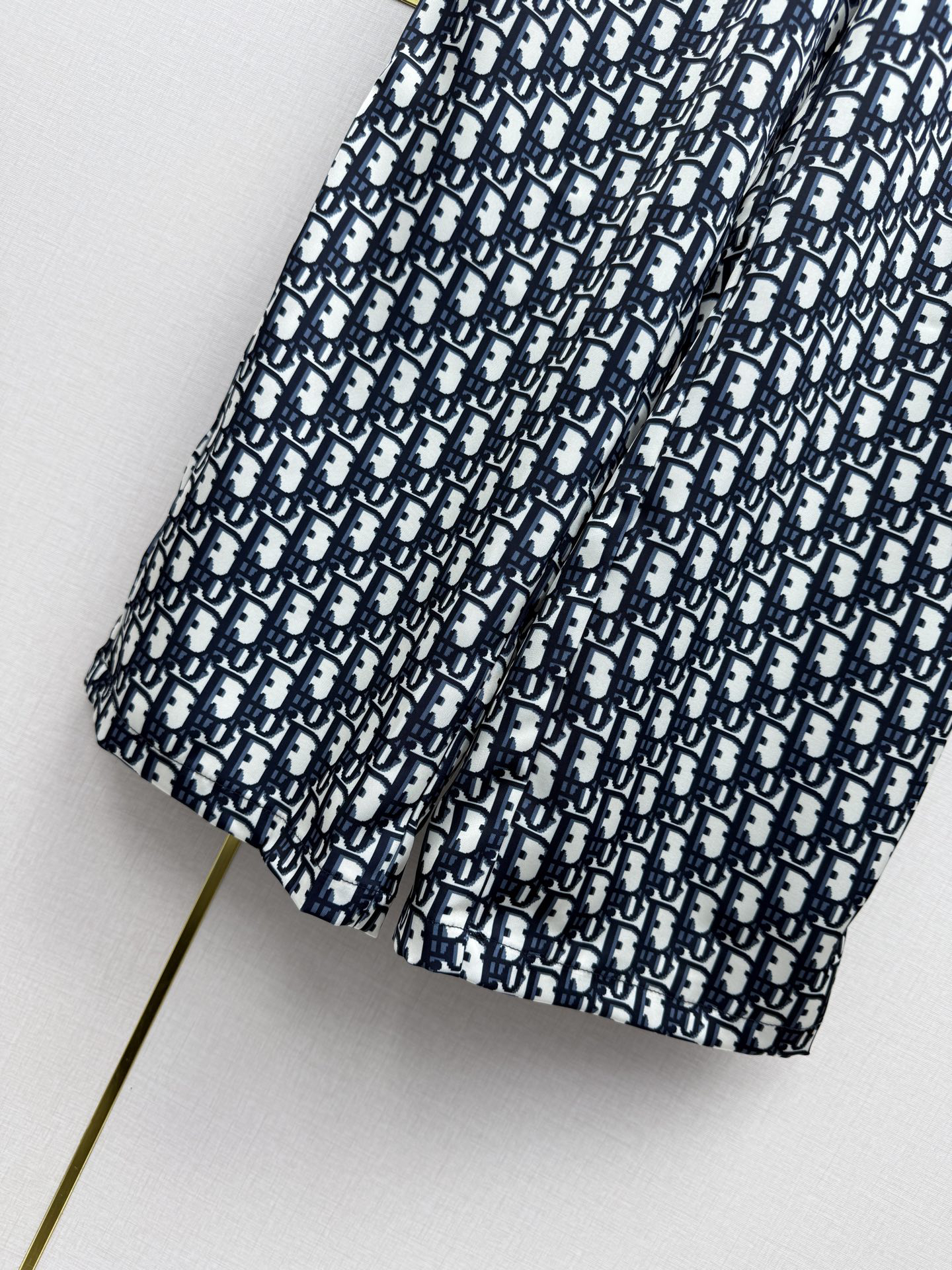 [TOP] Christian Dior Wide-leg Trousers in Classic Monogram Print - Navy Blue