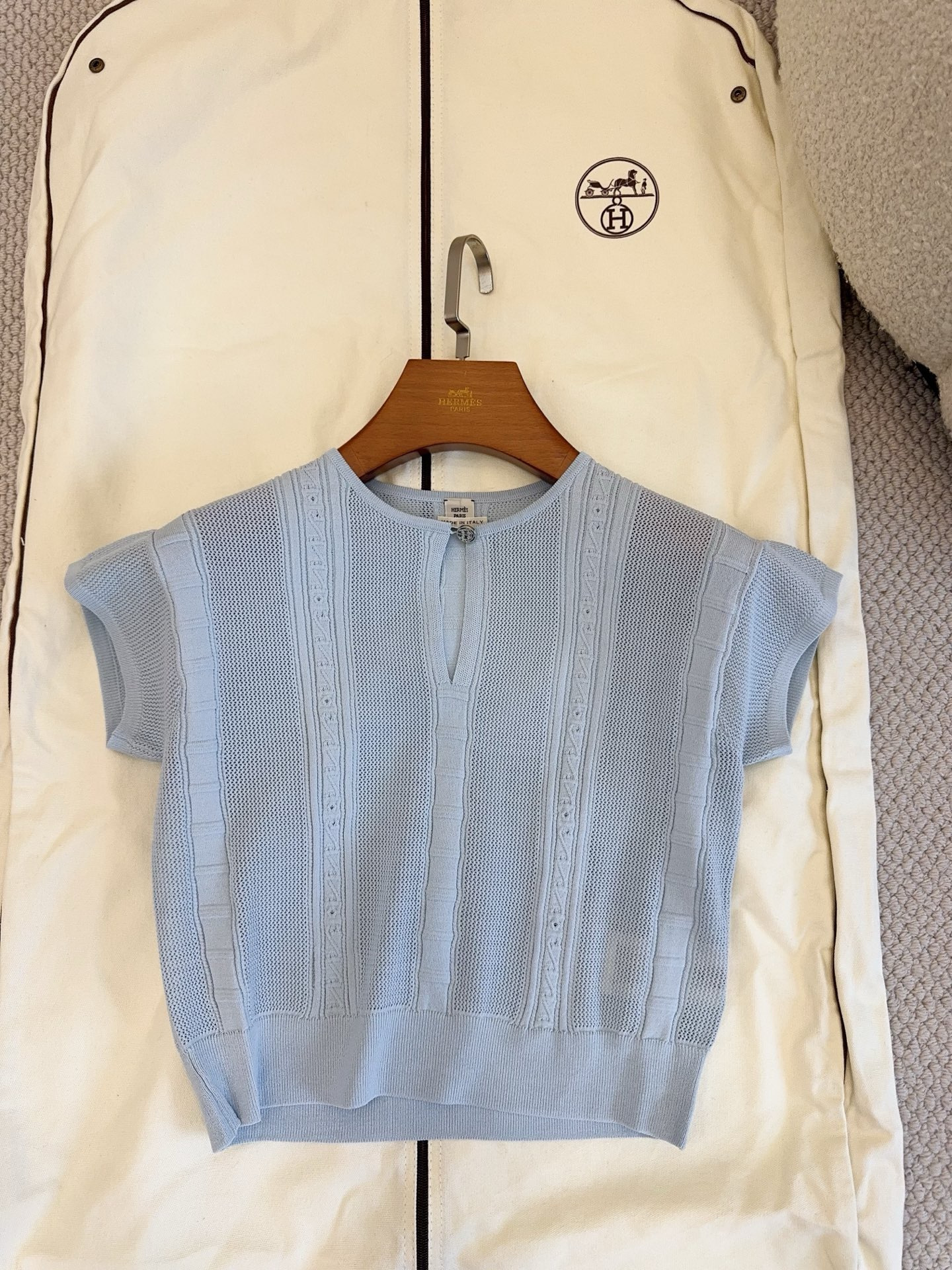 Designer Accessory Hermès Hollow Jacquard Short Sleeves #390109 View 2 | Nigo Office