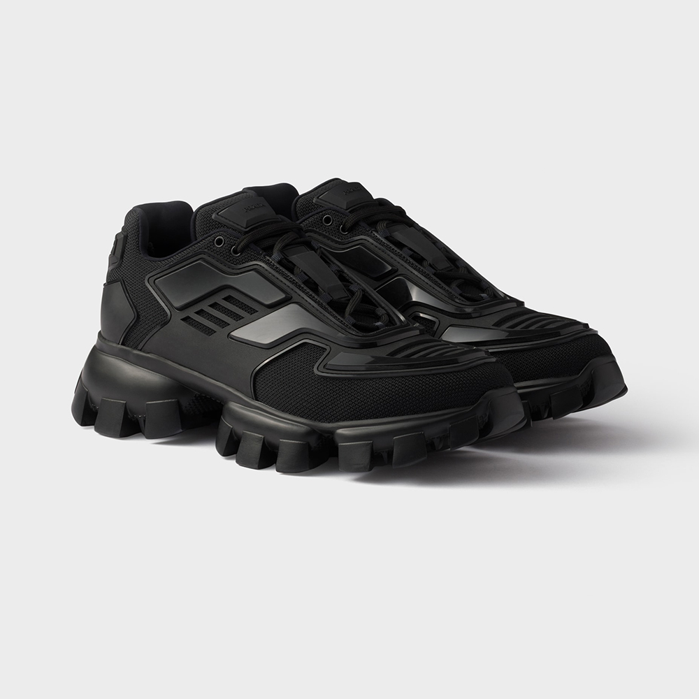 Prada black Shoes PRADA Black Prada Cloudbust Thunder Knit Fabric Sneakers #378195 | Nigo Office
