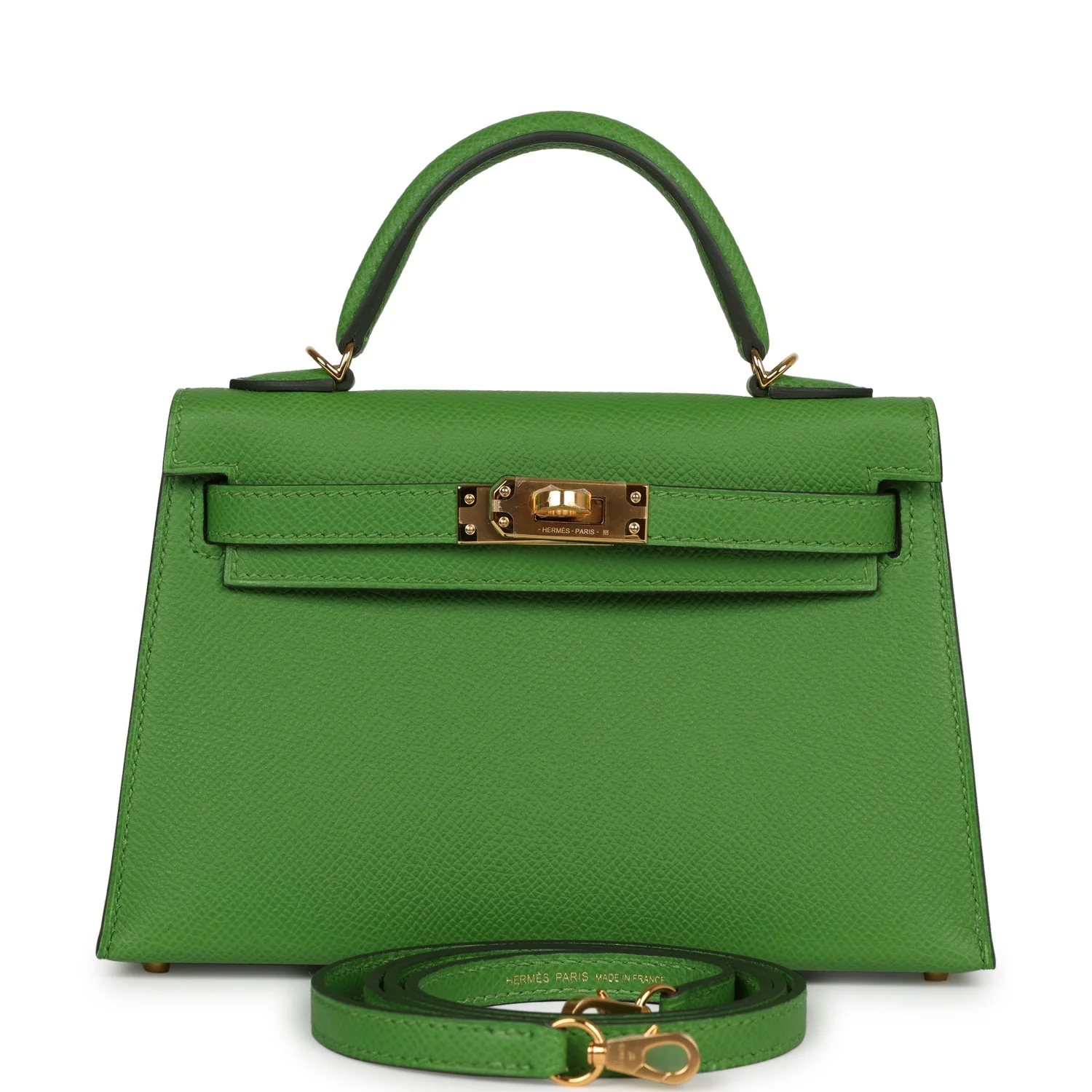 Hermes Kelly Sellier  Vert Yucca Epsom Gold Hardware