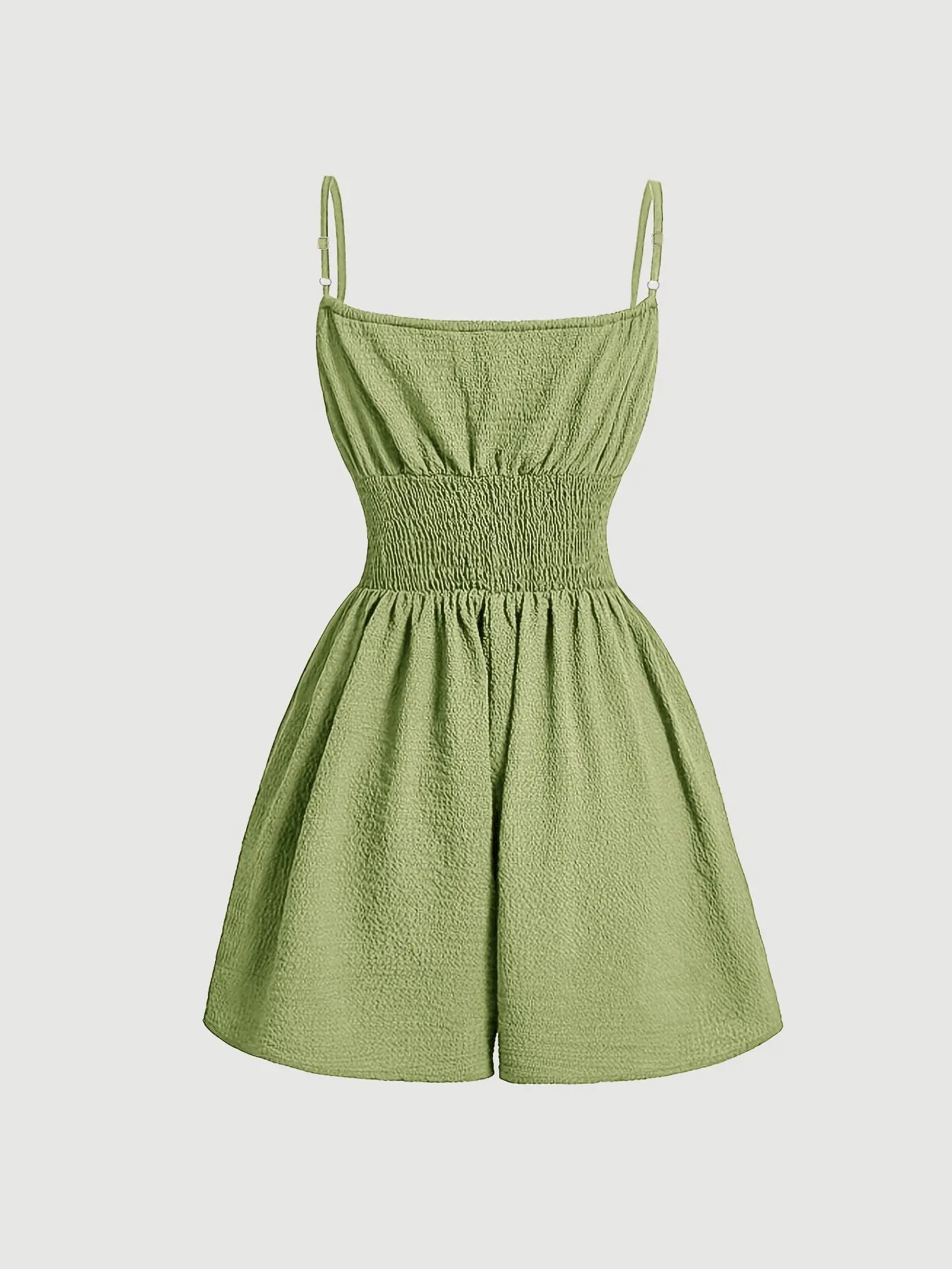 Women's Casual Sleeveless Romper with Front Tie and Elastic Waist