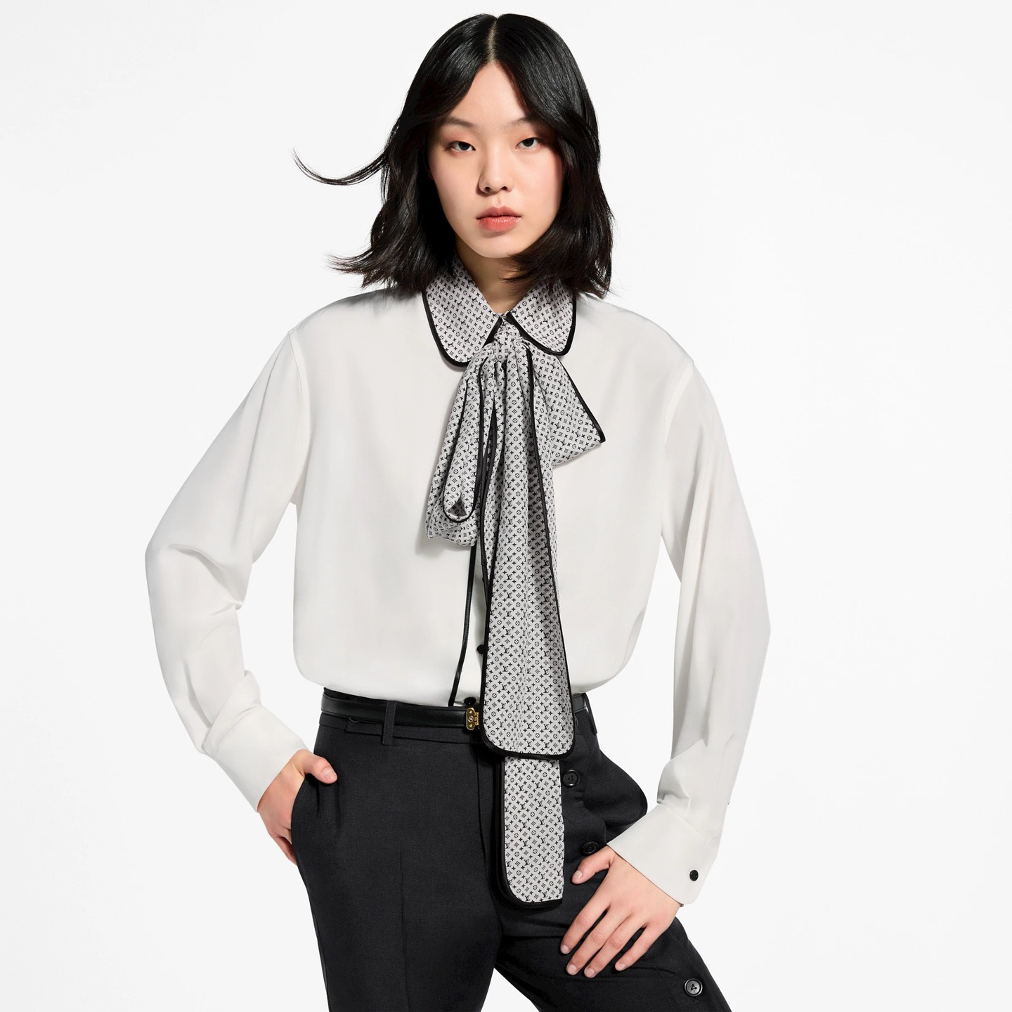 Louis Vuitton Clothing LOUIS VUITTON Ribbon Silk Shirt #378708 View 2 | Nigo Office