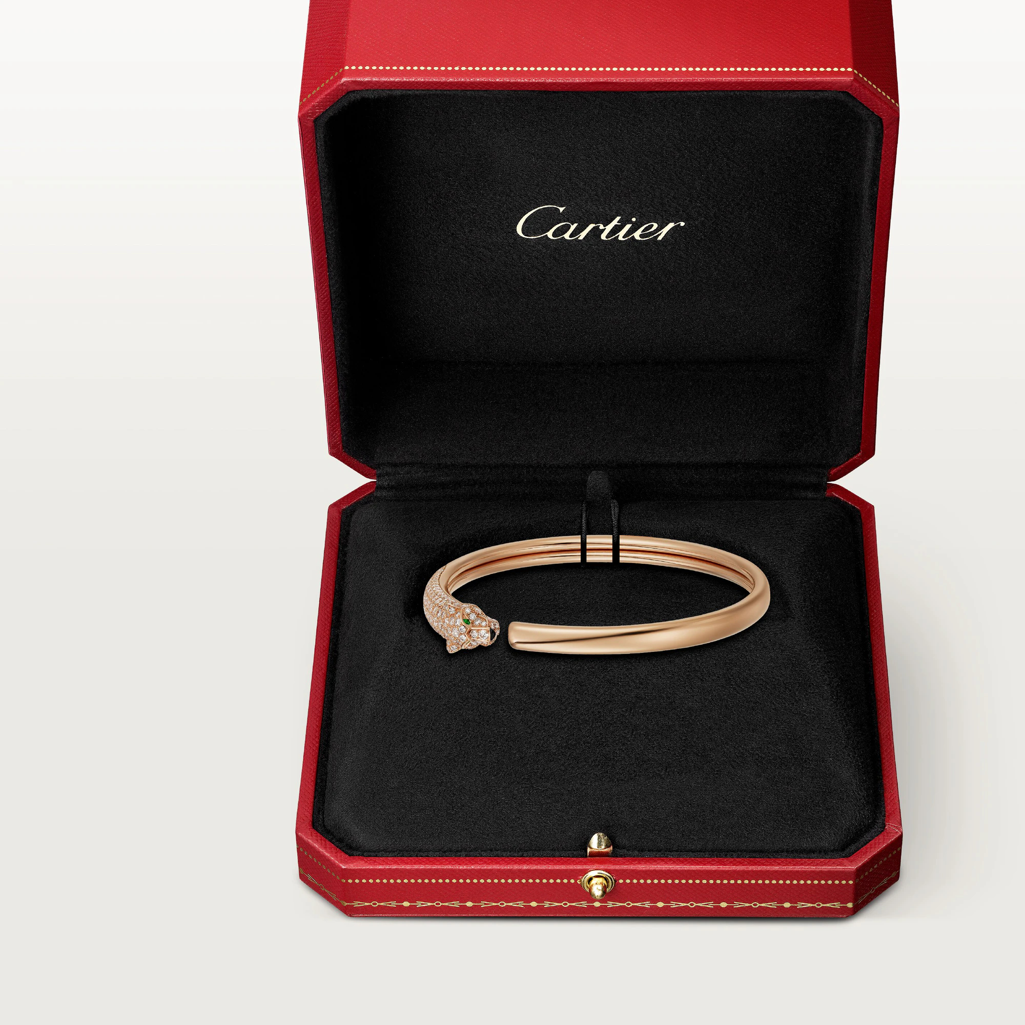 Carty Panther Pure Bracelet, Rose Gold, Small Model Half-Paved
