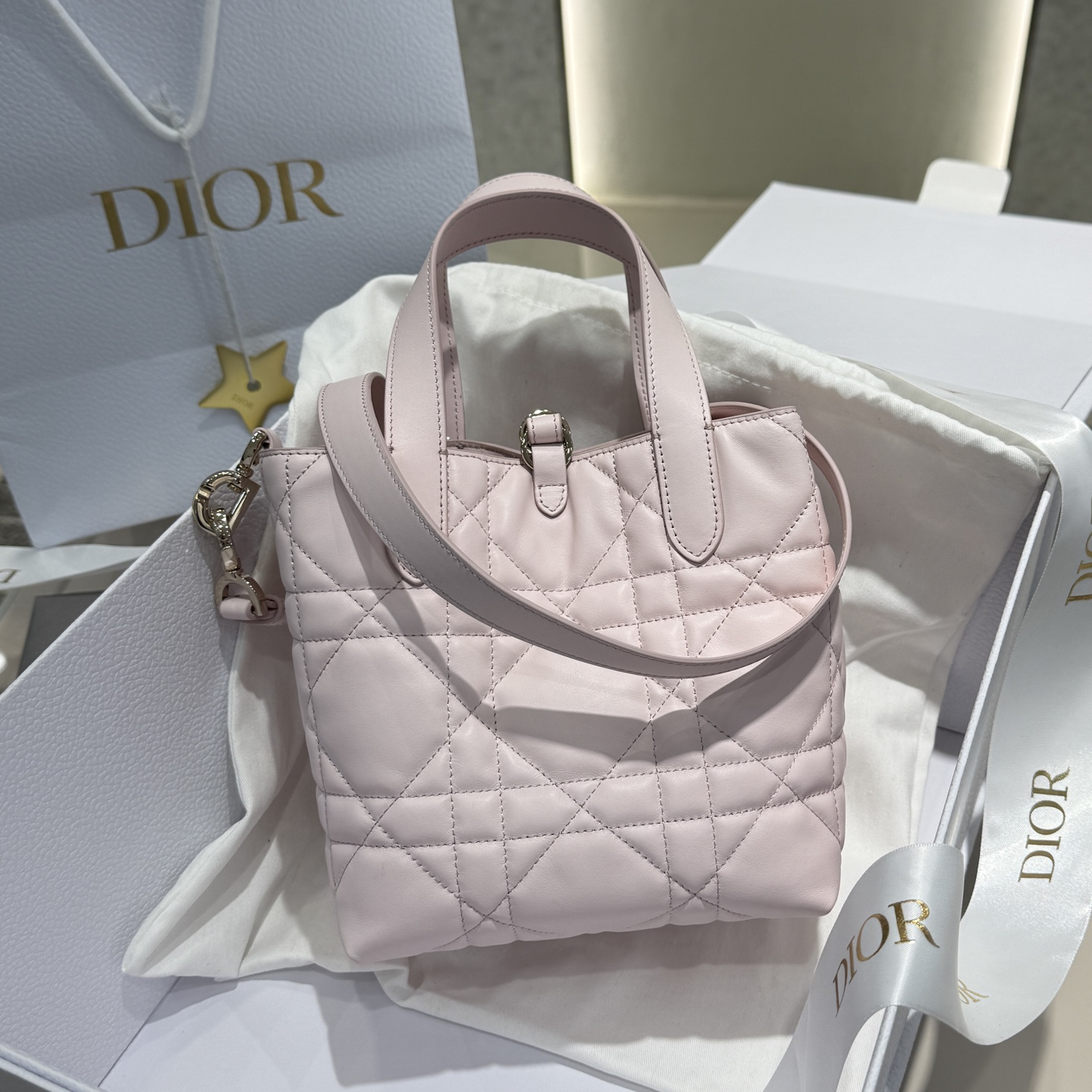 [TOP] Christian Dior Toujours Bag Cowhide 16x18x12cm - Pink - 711 Luxury