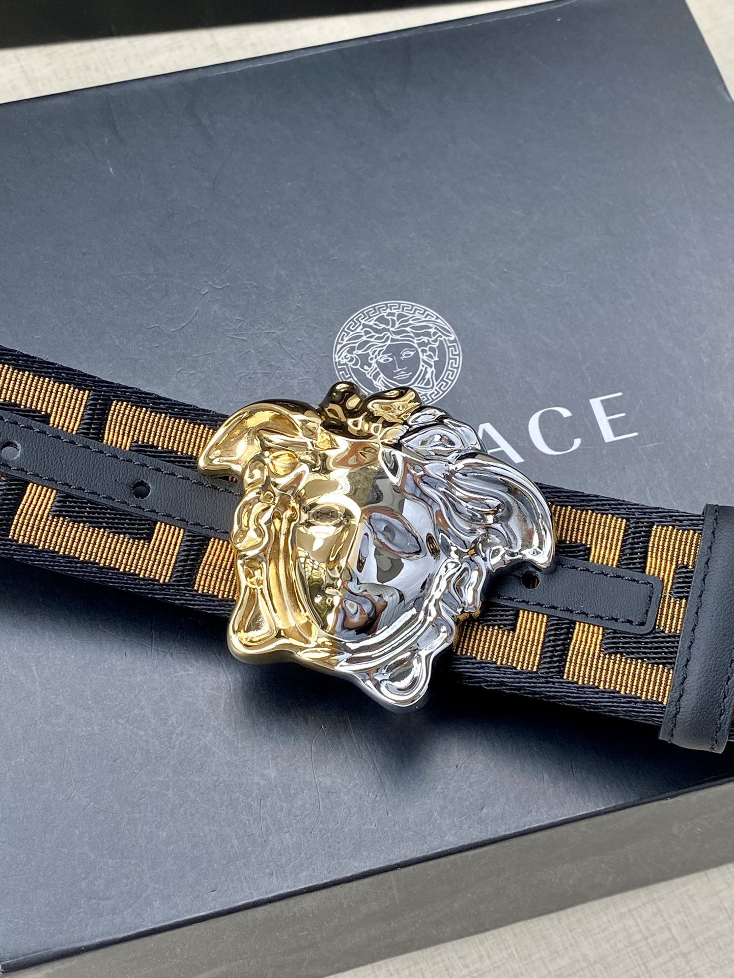 [TOP] VERSACE Men's Belt 3.8 cm - Black - 711 Luxury