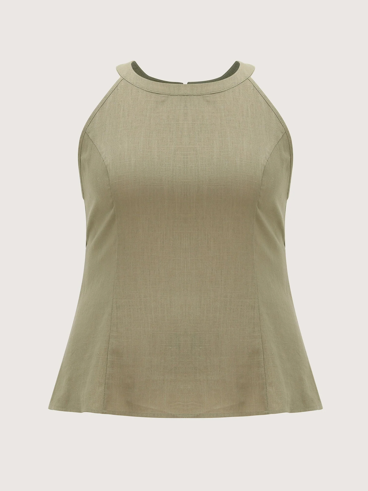 Cotton Linen Blend Sculpted Fit Tank Top