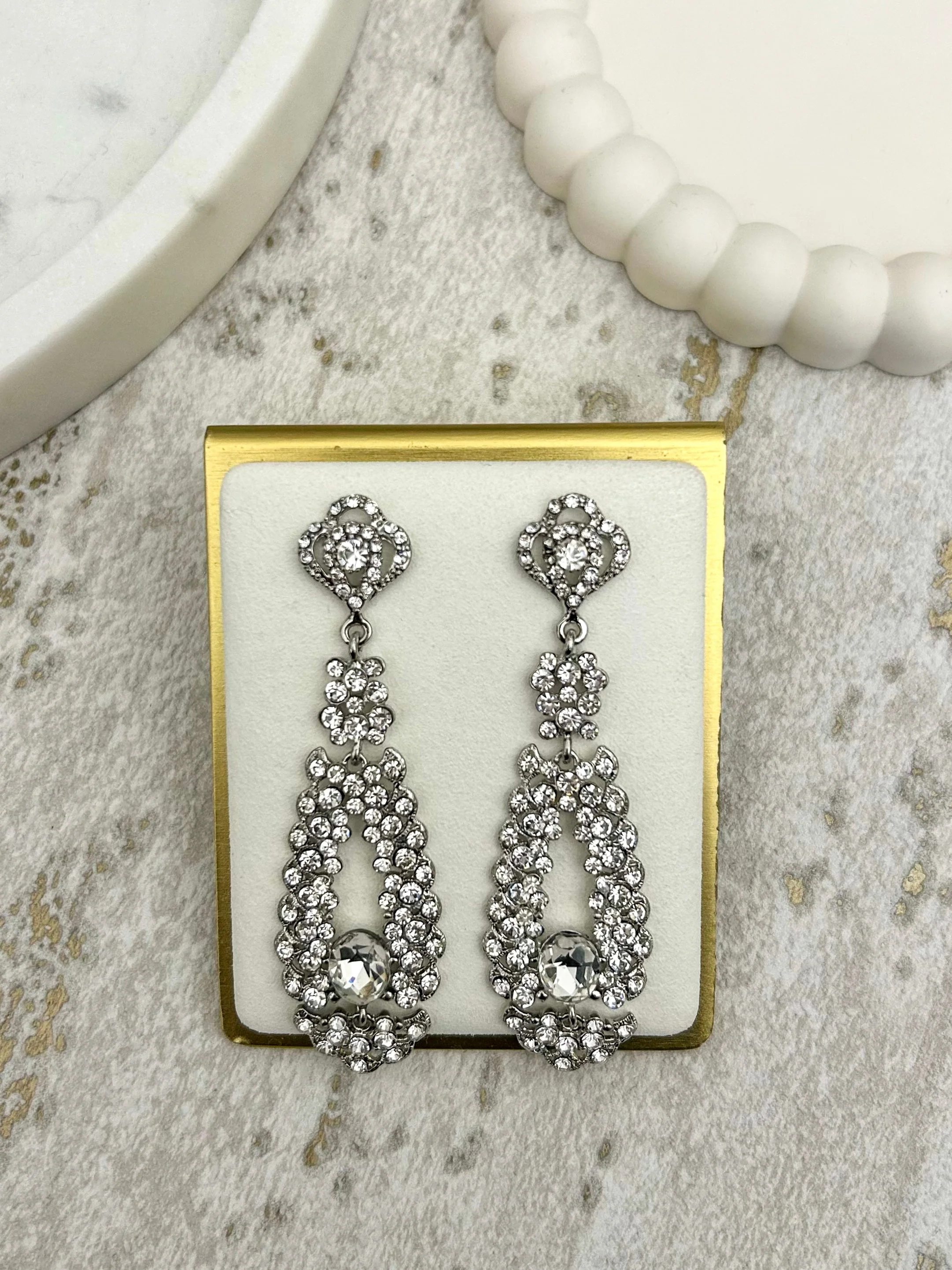 Diamante Droplet Dangle Earrings