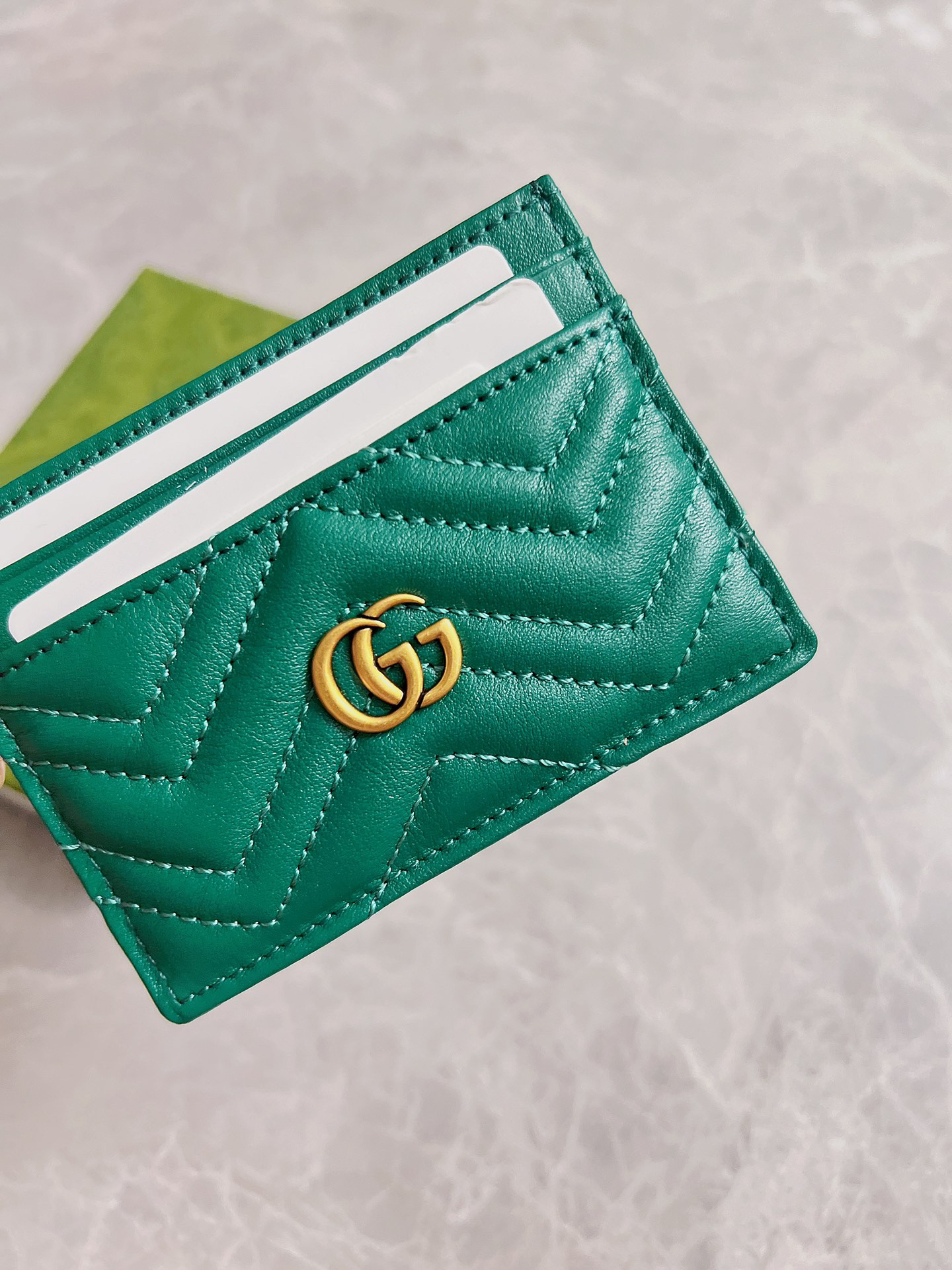 [TOP] GUCCI Card Pack  10*7cm - Green - 711 Luxury
