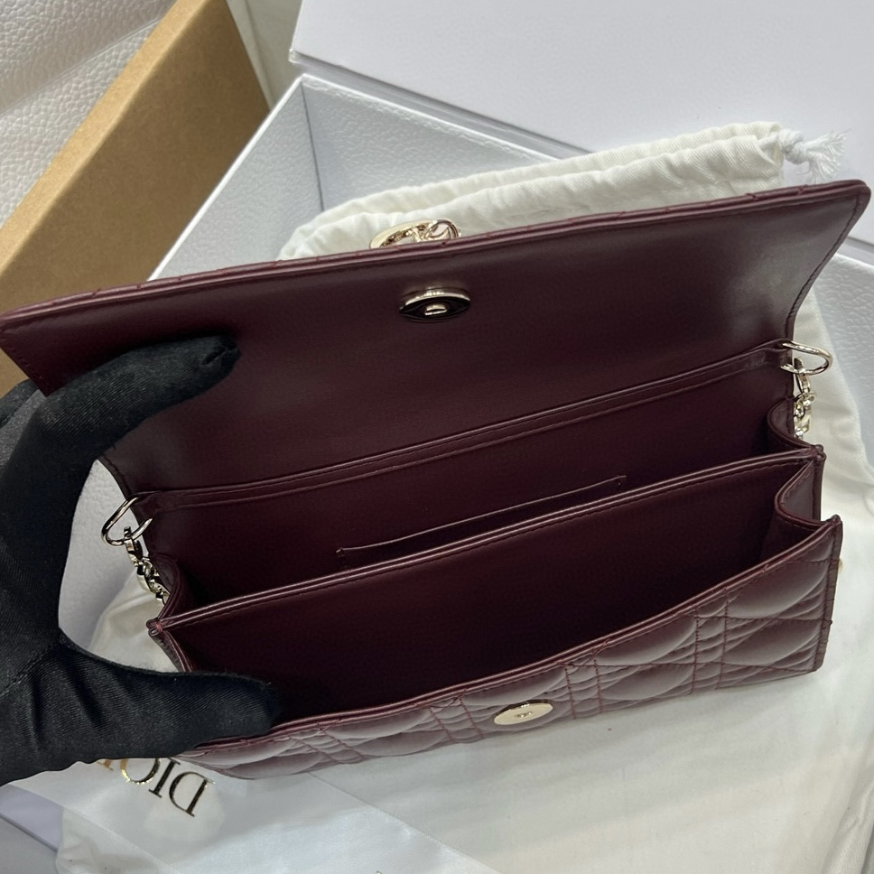 [TOP] Christian Dior My Dior Mini Bag Cannage Lambskin 21*11*4.5cm - Cherry Red