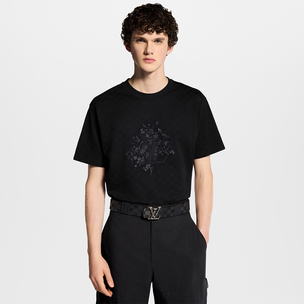 LOUIS VUITTON Embroidered Signature T-Shirt 1AJRHM #383485